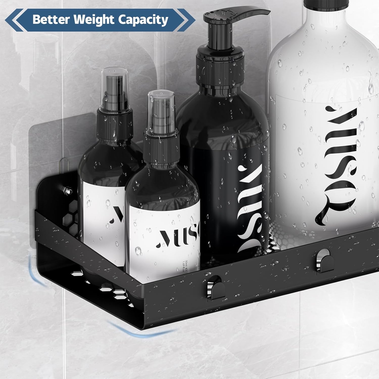 Raweao Shower Caddy Organizers 2 Pack Black