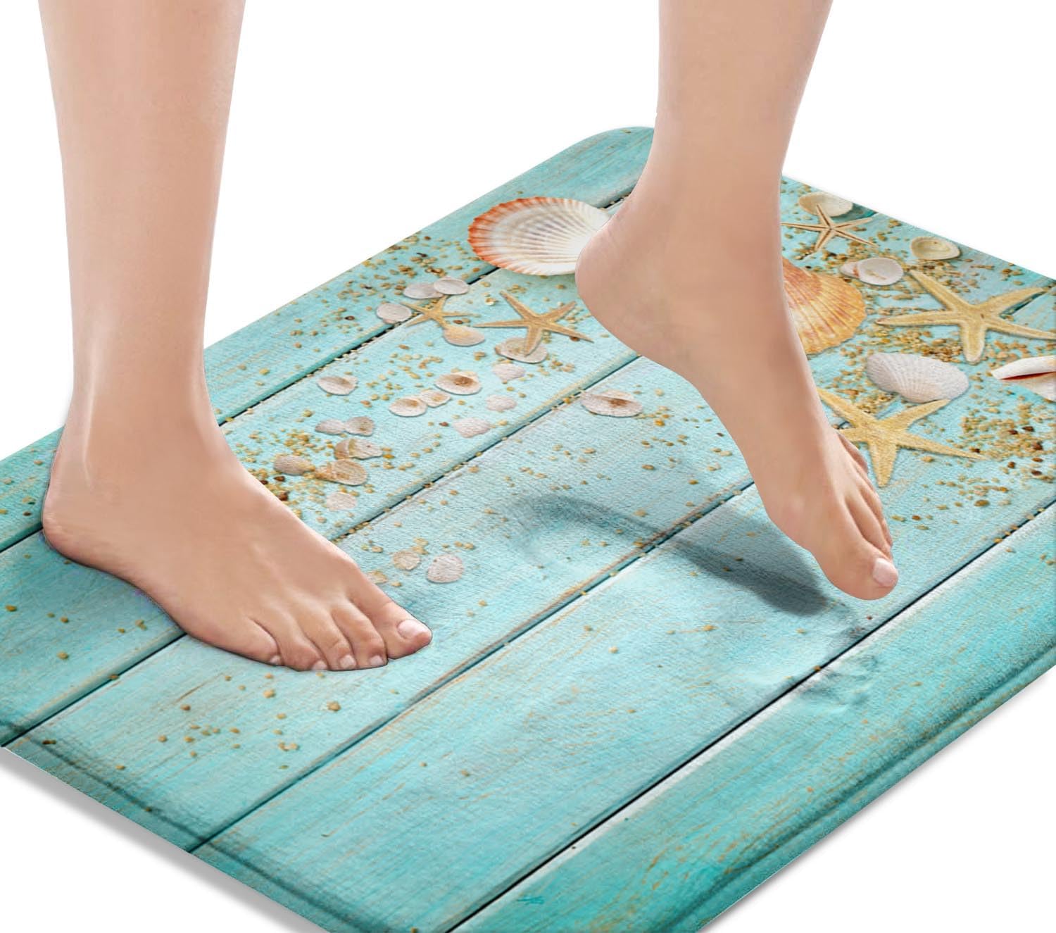 Britimes Beach Seashell Bath Rug Set of 3 1