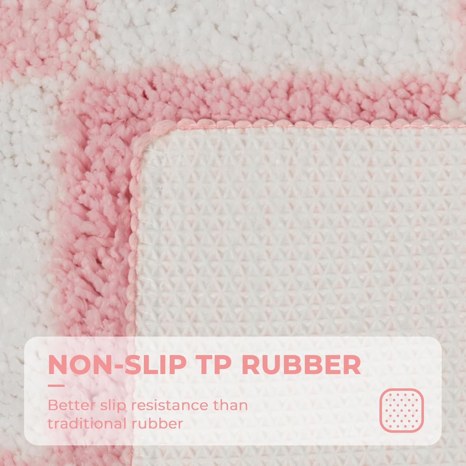 GRANNY SAYS Checkered Pink Bath Rug 24x16