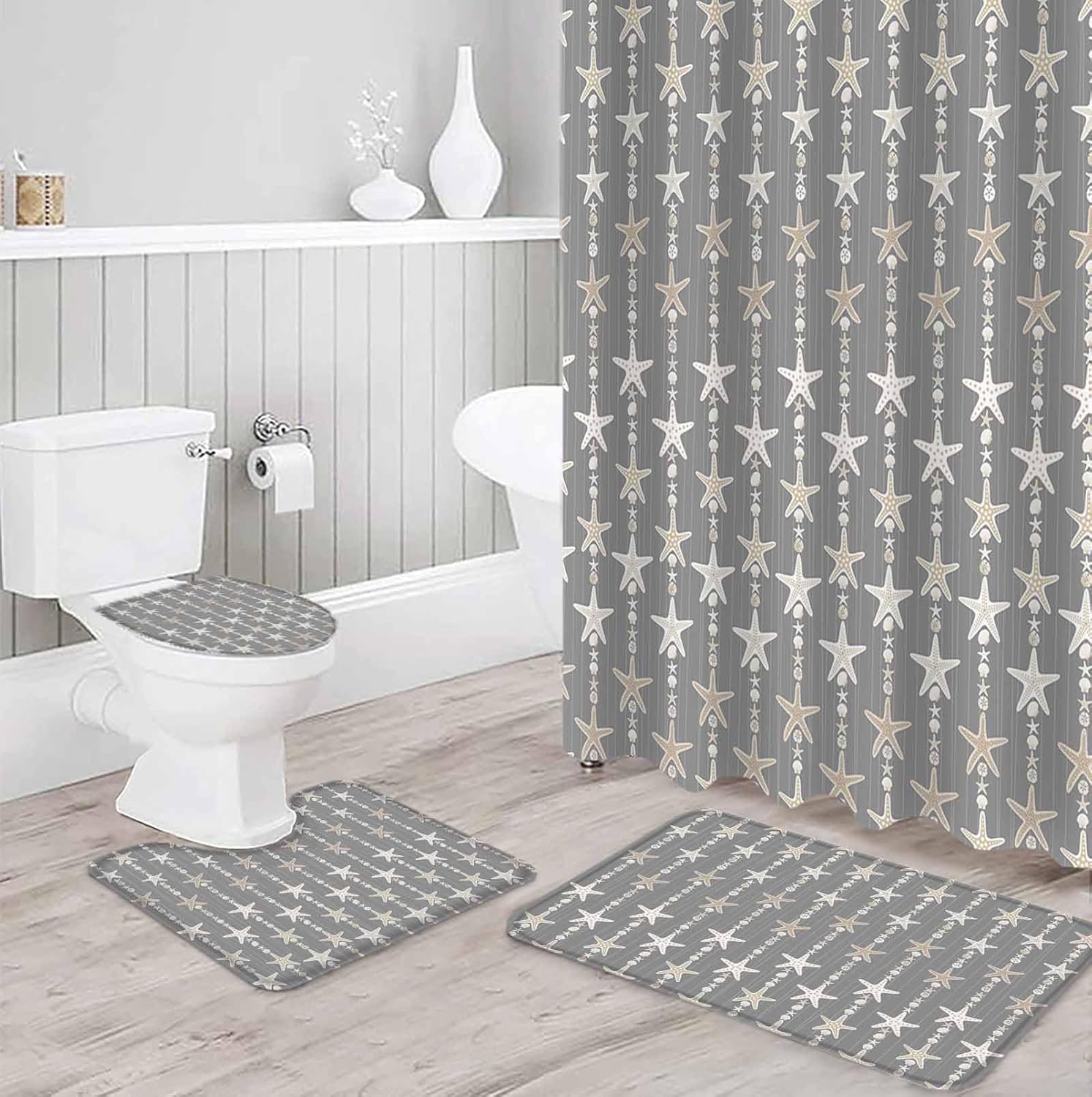 ZOE GARDEN Starfish Grey Bathroom Set 1