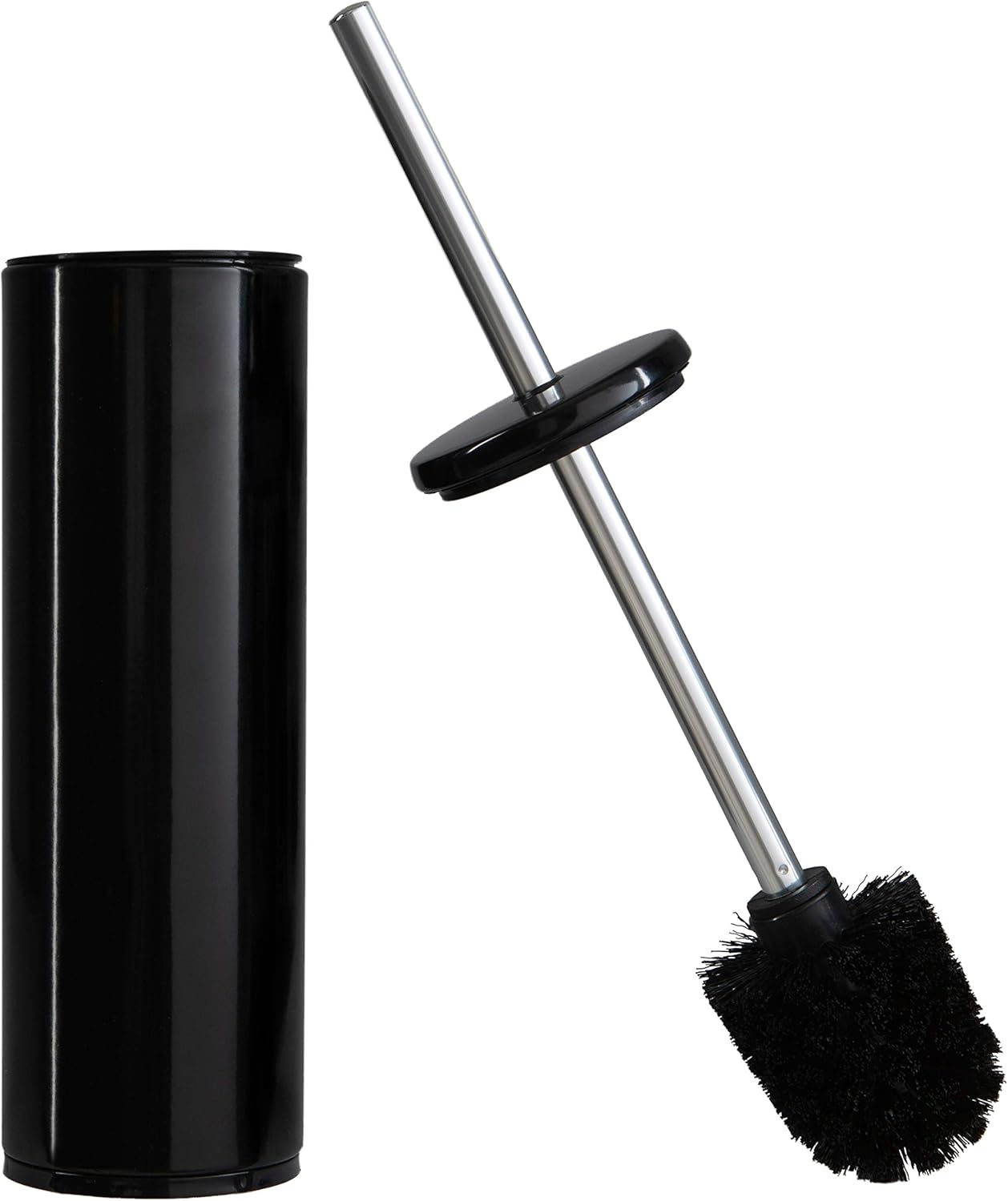 Bath Bliss Deluxe Toilet Brush Holder with Removable Liner Black