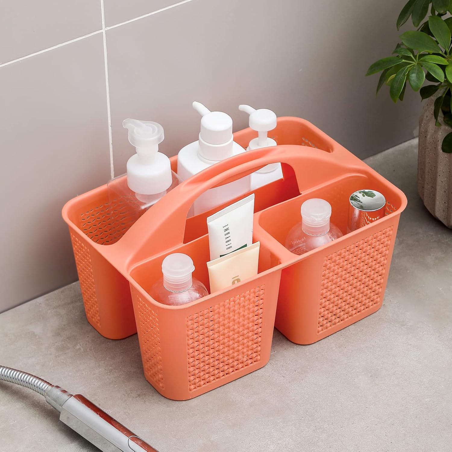 UUJOLY Portable Shower Caddy Bucket with Handle and 3 Compartments