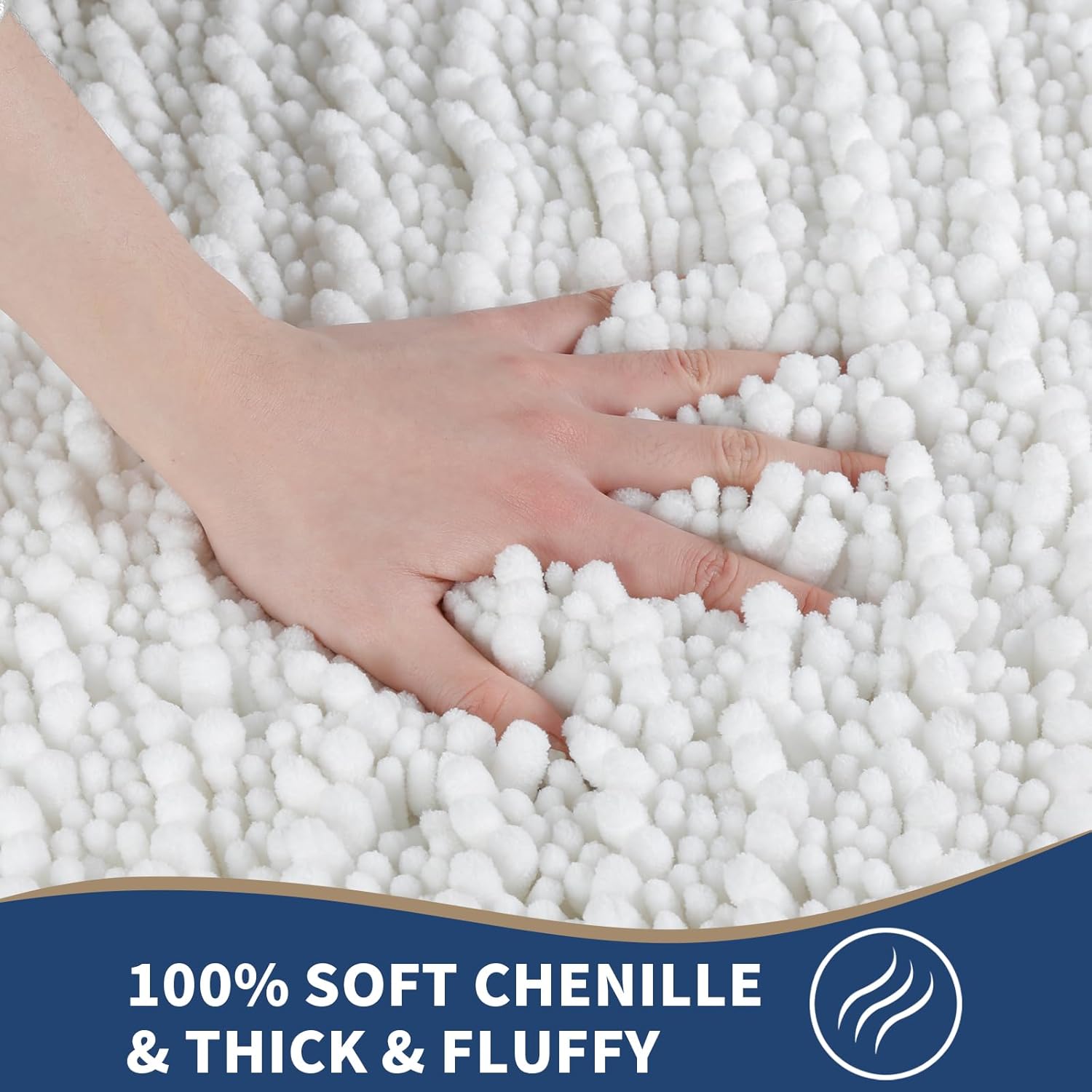 Yimobra White Bath Rugs Set Soft Thick Non-Slip