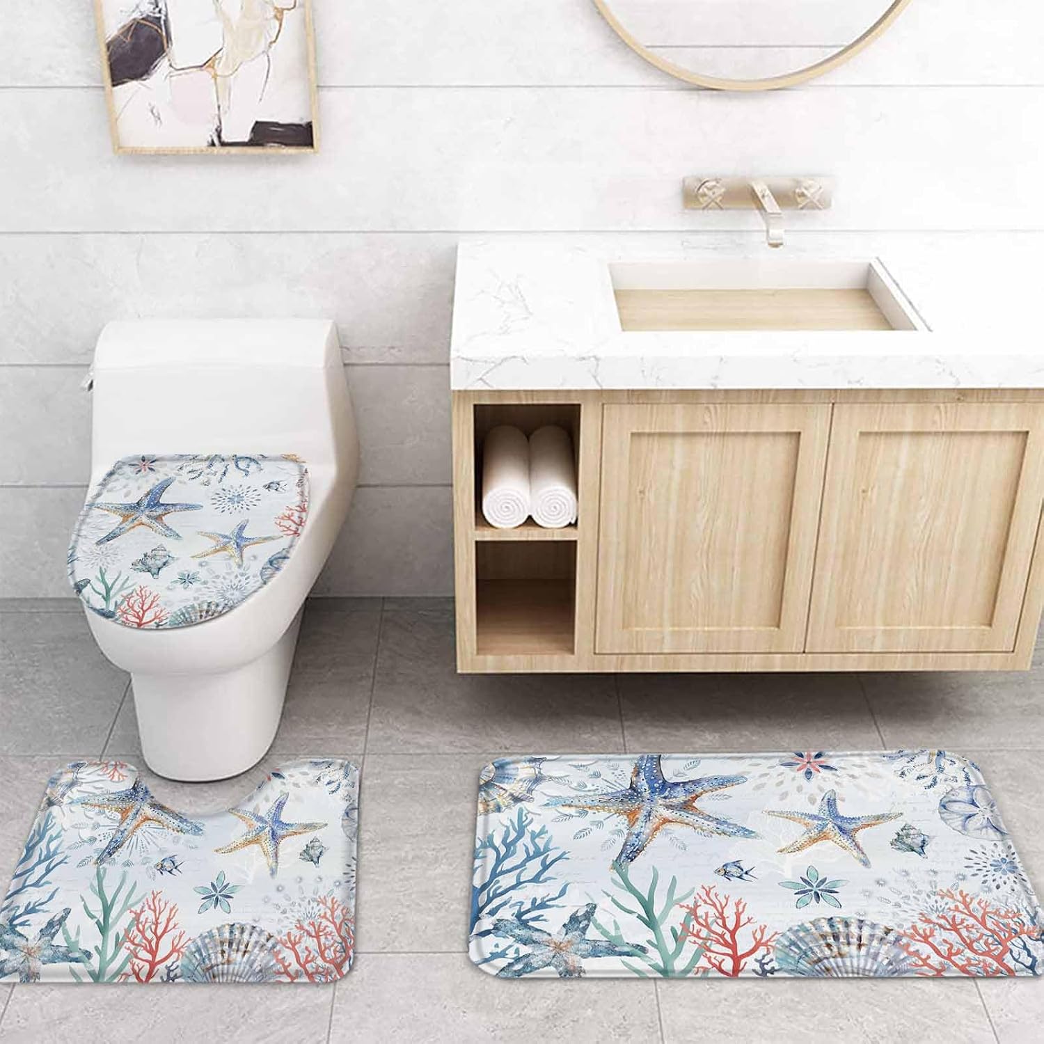 ZOE GARDEN Blue Starfish Bathroom Set 1
