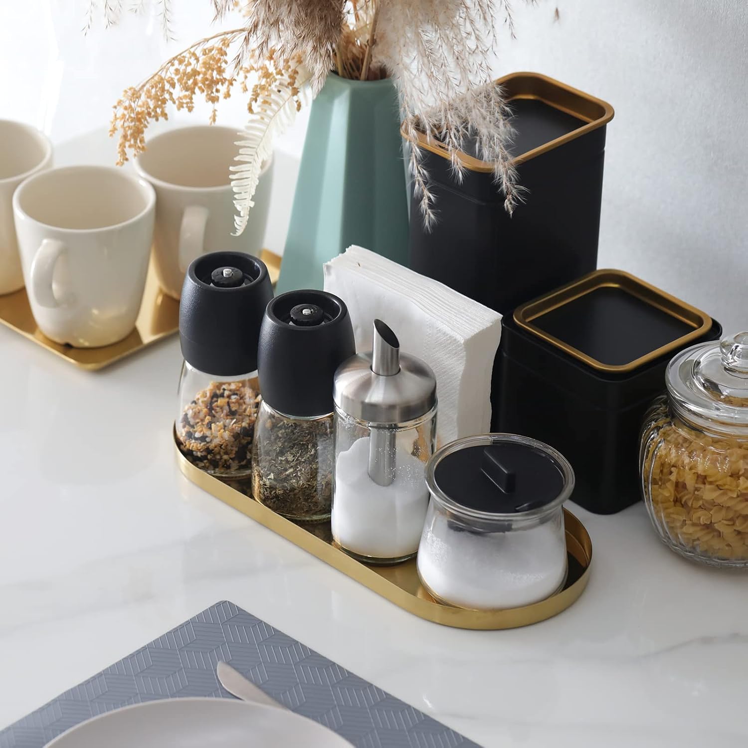 FREELOVE Gold Mirror Tray for Bathroom Vanity
