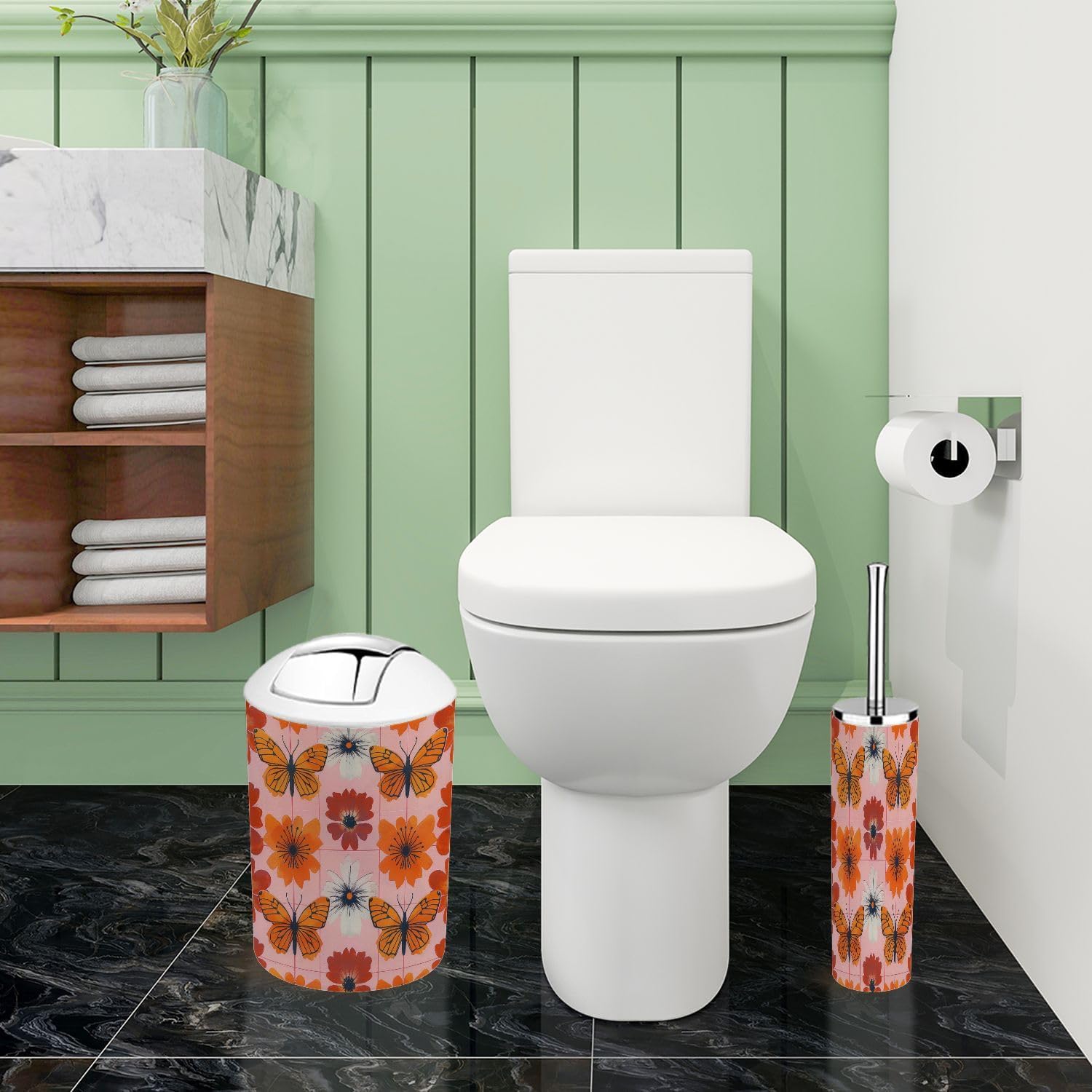 Boho Cute Retro 6-Piece Bathroom Accessory Set