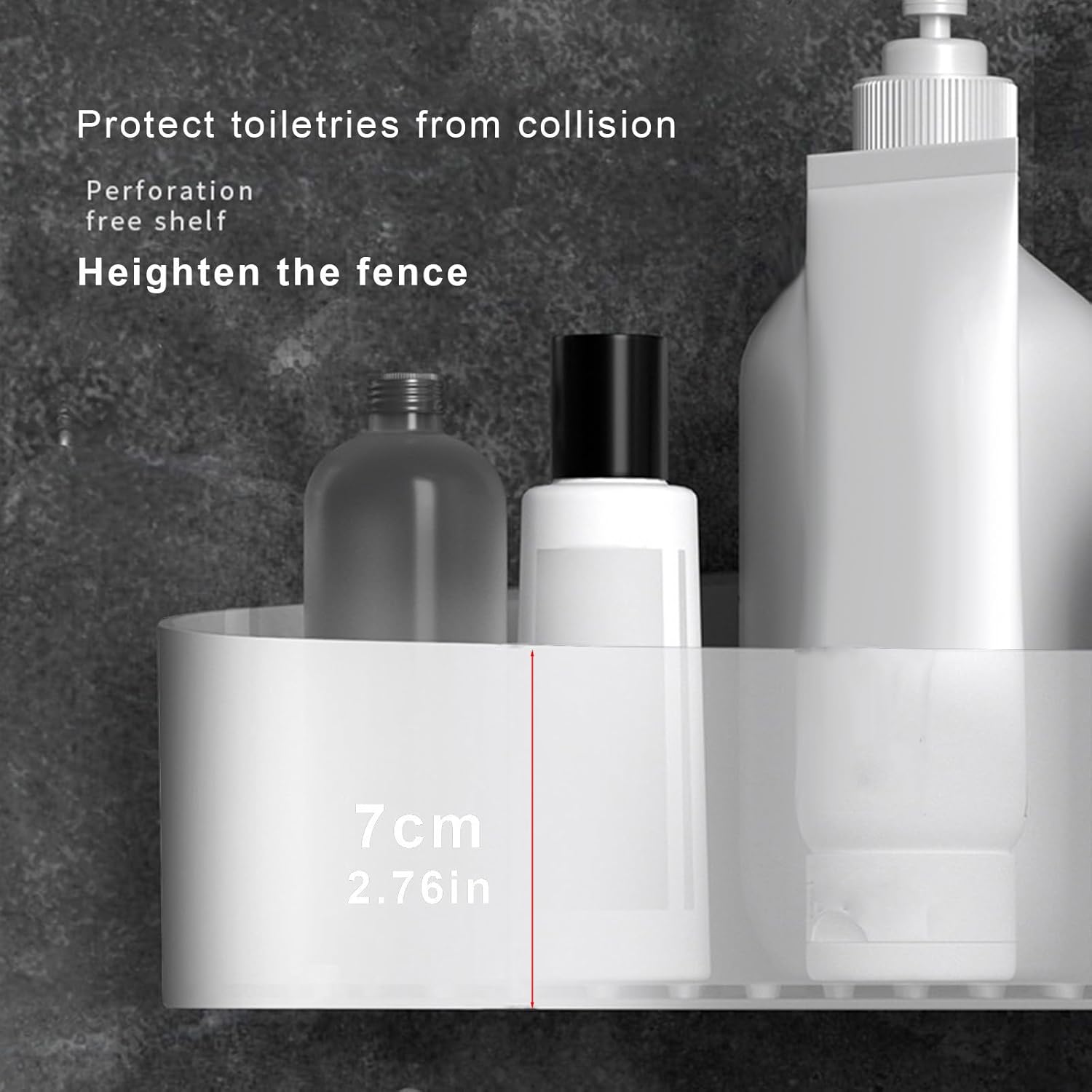 Shower Caddy No Drilling Adhesive Storage Shelf White