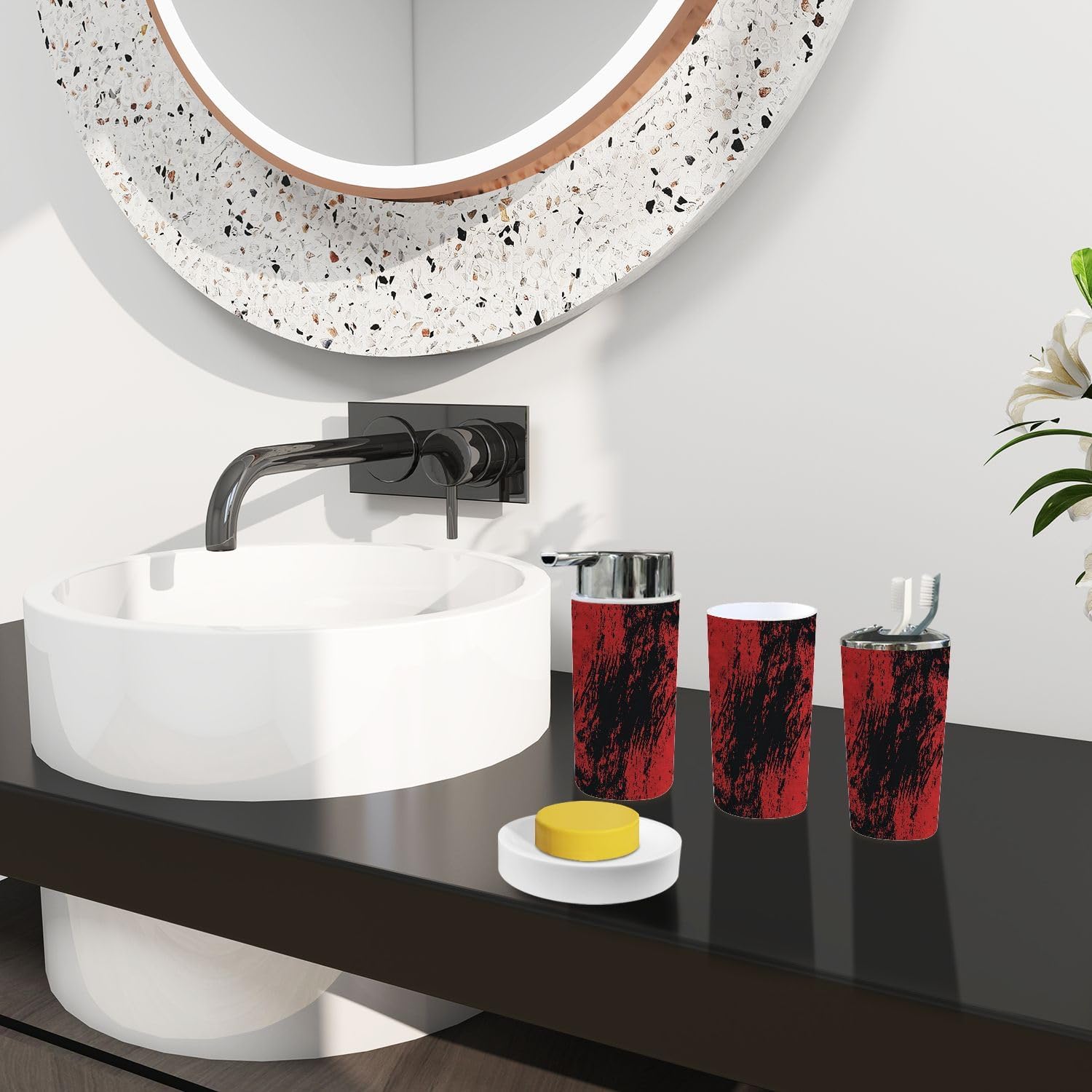 Boho Marble Bathroom Accessories Set 6 Piece