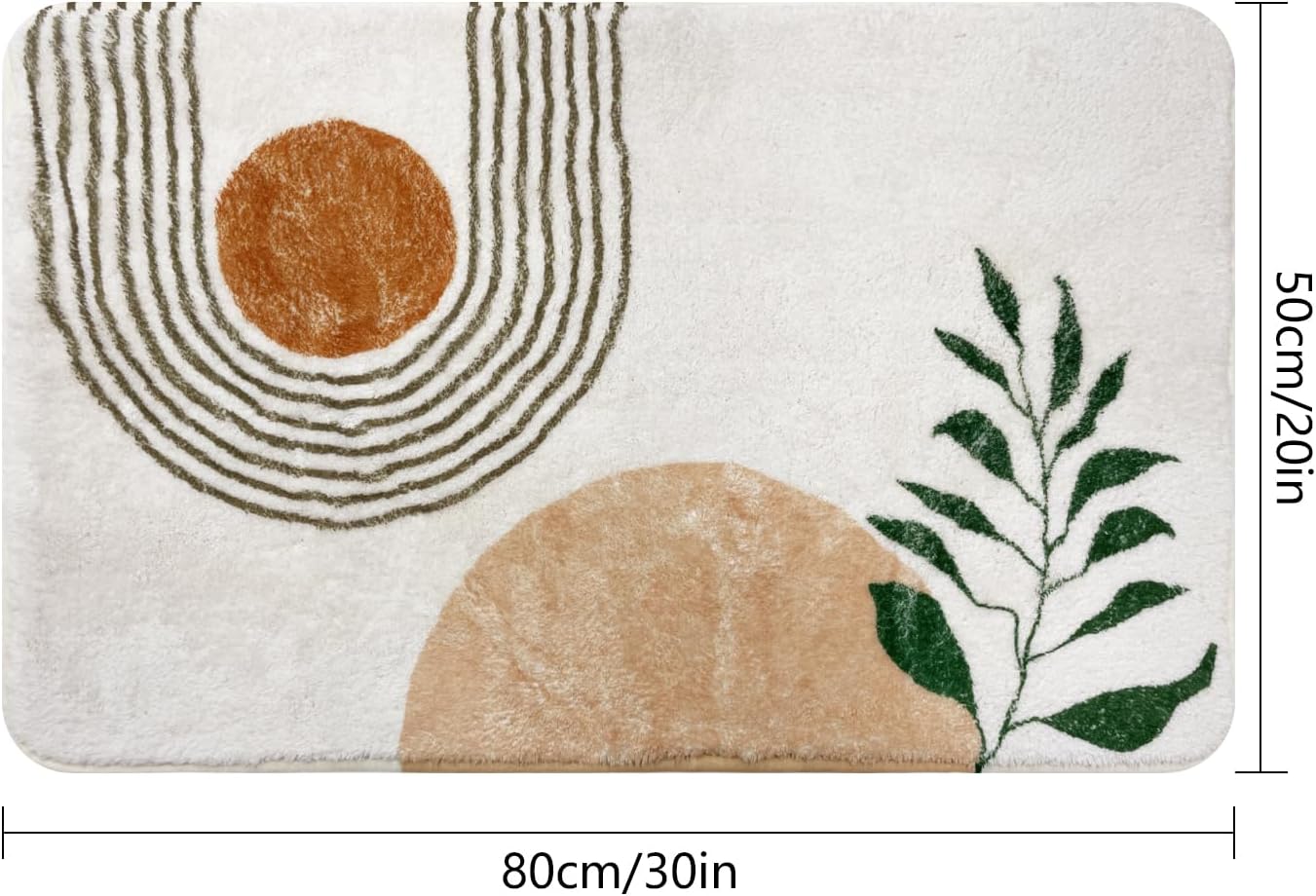 20X30 Boho Bath Rug Non-Slip Plush Mat