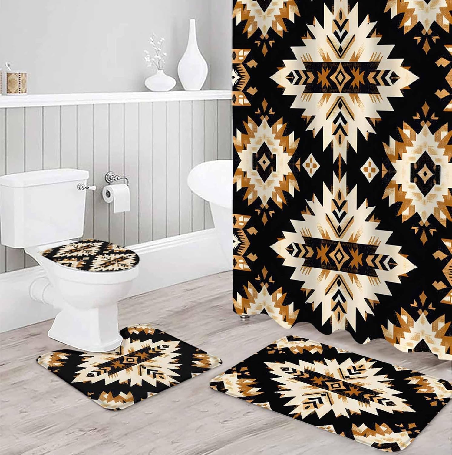 ZOE GARDEN Southwestern Aztec Bathroom Set 1