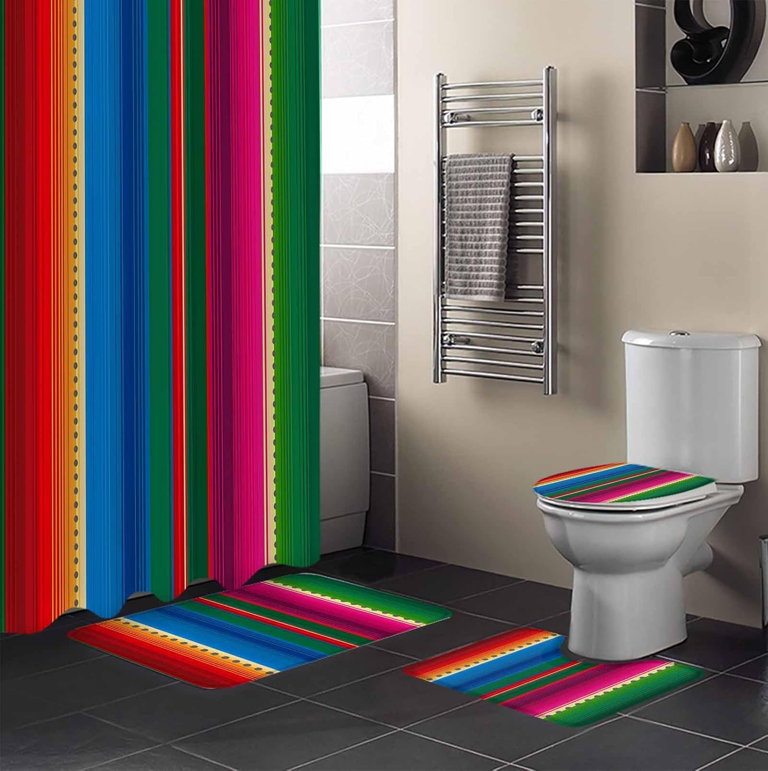 ZOE GARDEN Mexican Stripes Bathroom Set