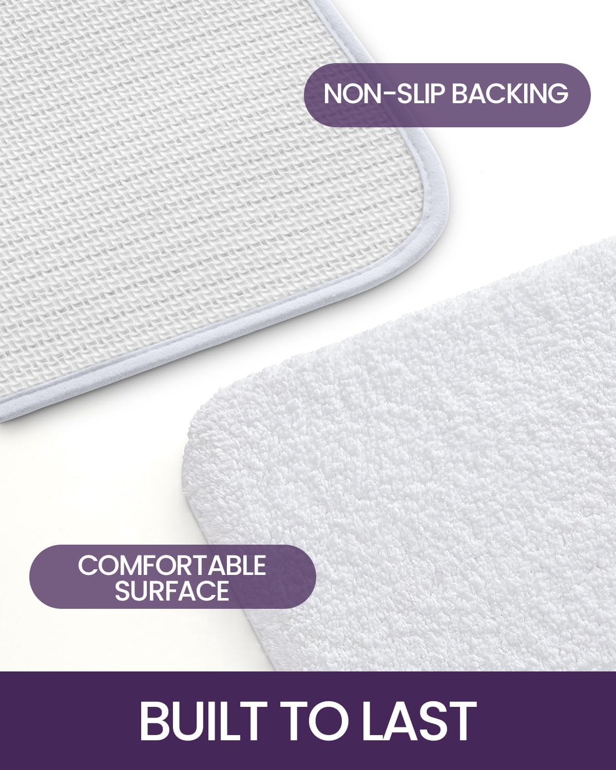 DEXI Bath Mat 24x16 Non-Slip Microfiber Rug