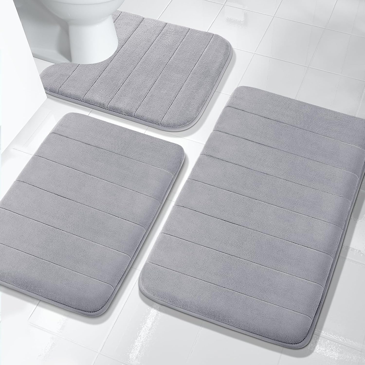 Yimobra 3-Piece Bath Rug Set with Non-Slip Mats