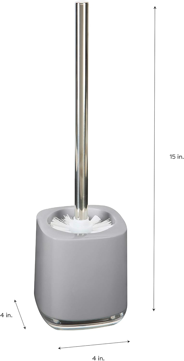 Bath Bliss Luxury Toilet Brush with Holder Grey