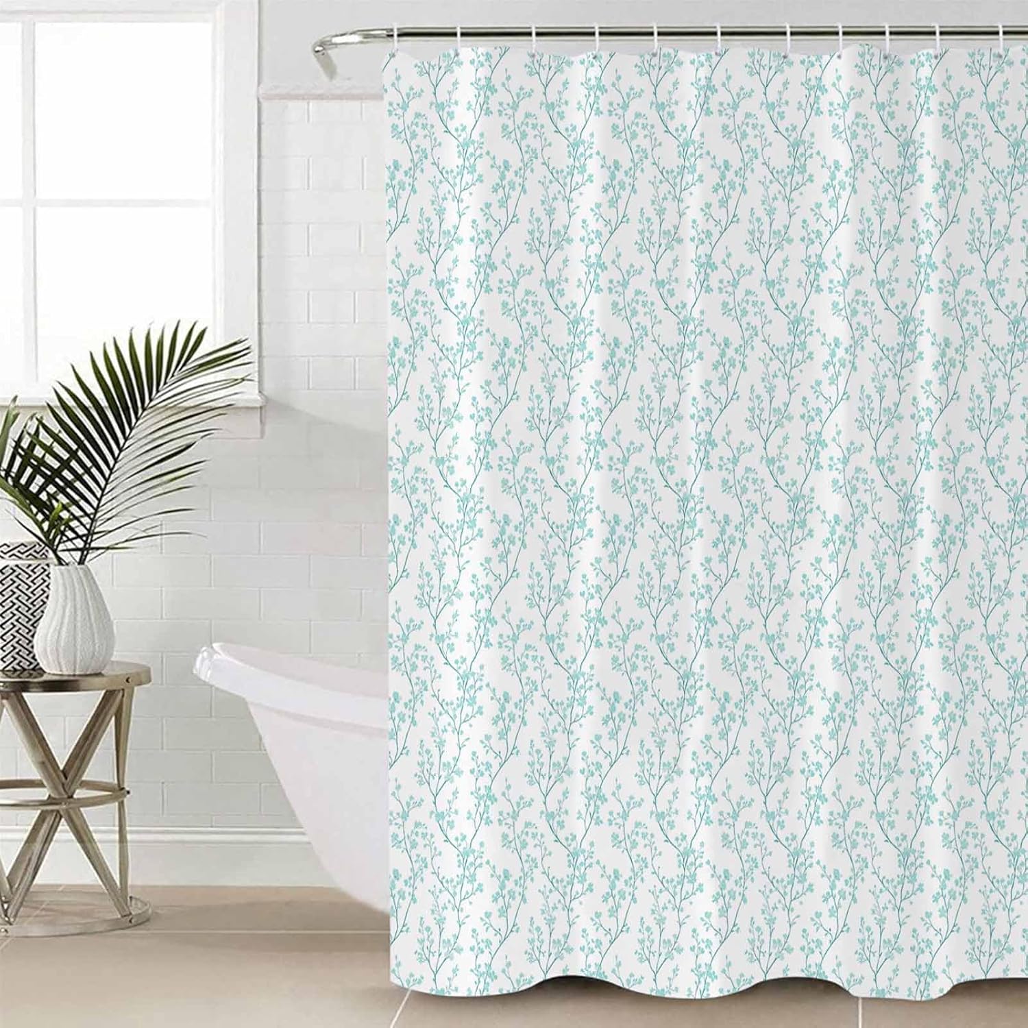 ZOE GARDEN Teal Blue Botanical Bathroom Set