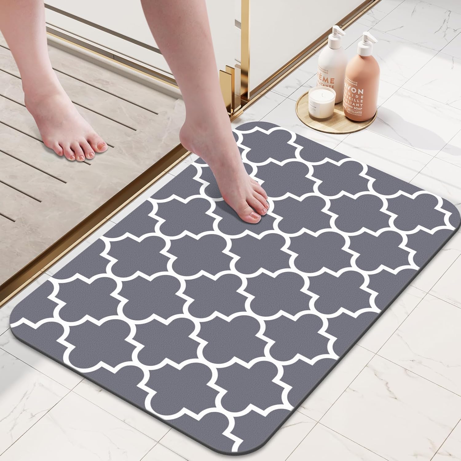 Kmat Bath Mat Quick Dry Absorbent Non-Slip Rugs