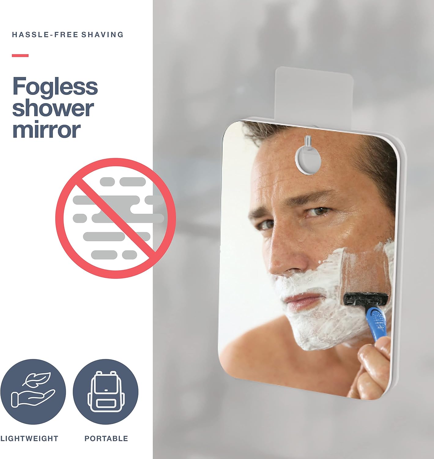 Homeify 4 Pc Shower Caddy Set with Fogless Mirror and Soap Holder