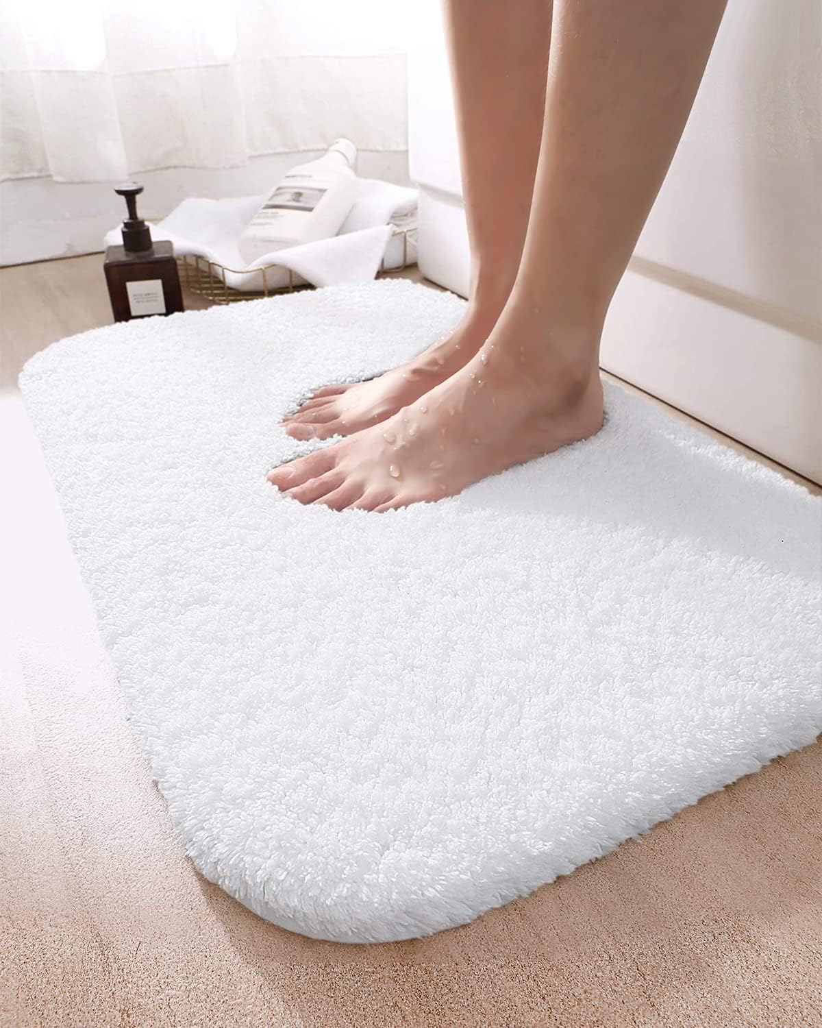 DEXI Bath Mat 24x16 Non-Slip Microfiber Rug