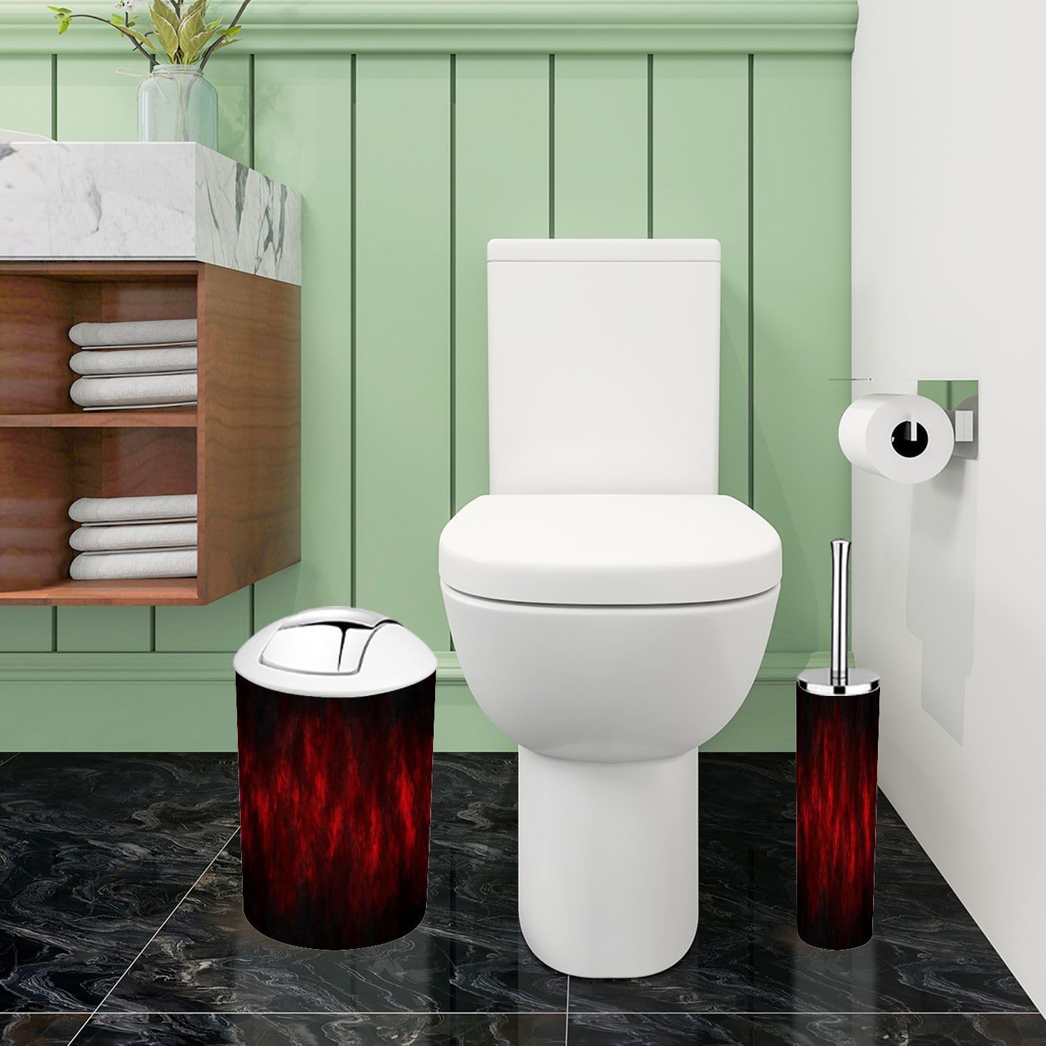 Boho Marbled Bathroom Accessories Set 6 Piece