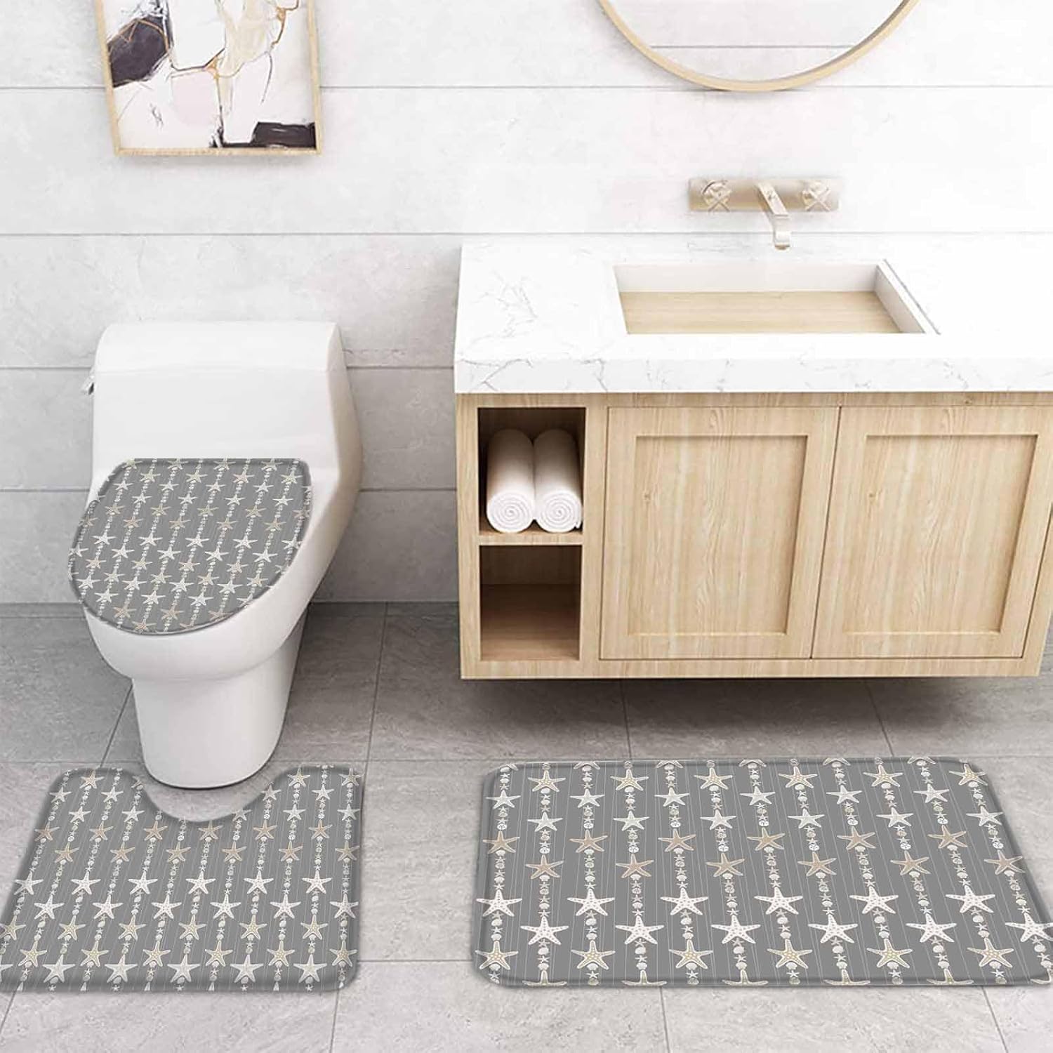 ZOE GARDEN Starfish Grey Bathroom Set 1