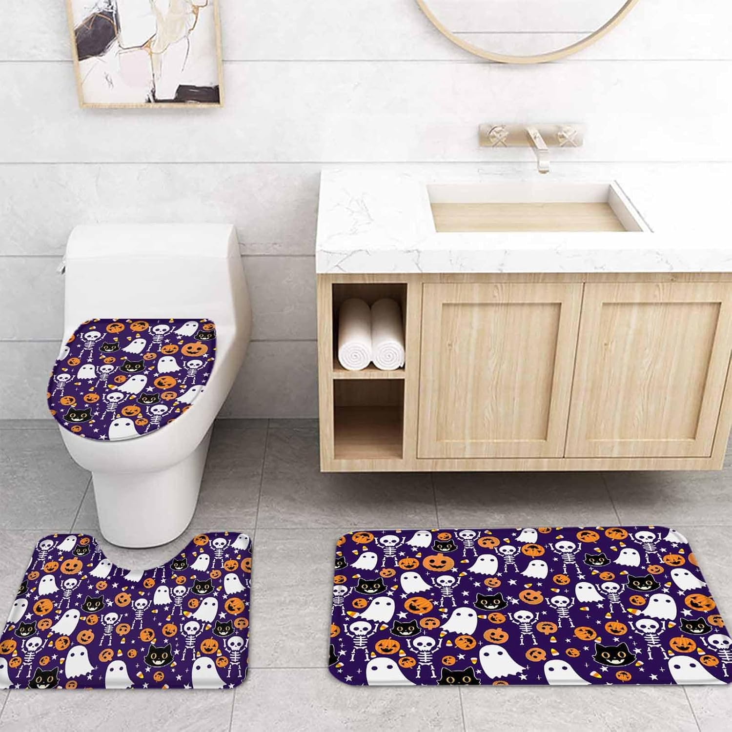ZOE GARDEN Halloween Purple Bathroom Set