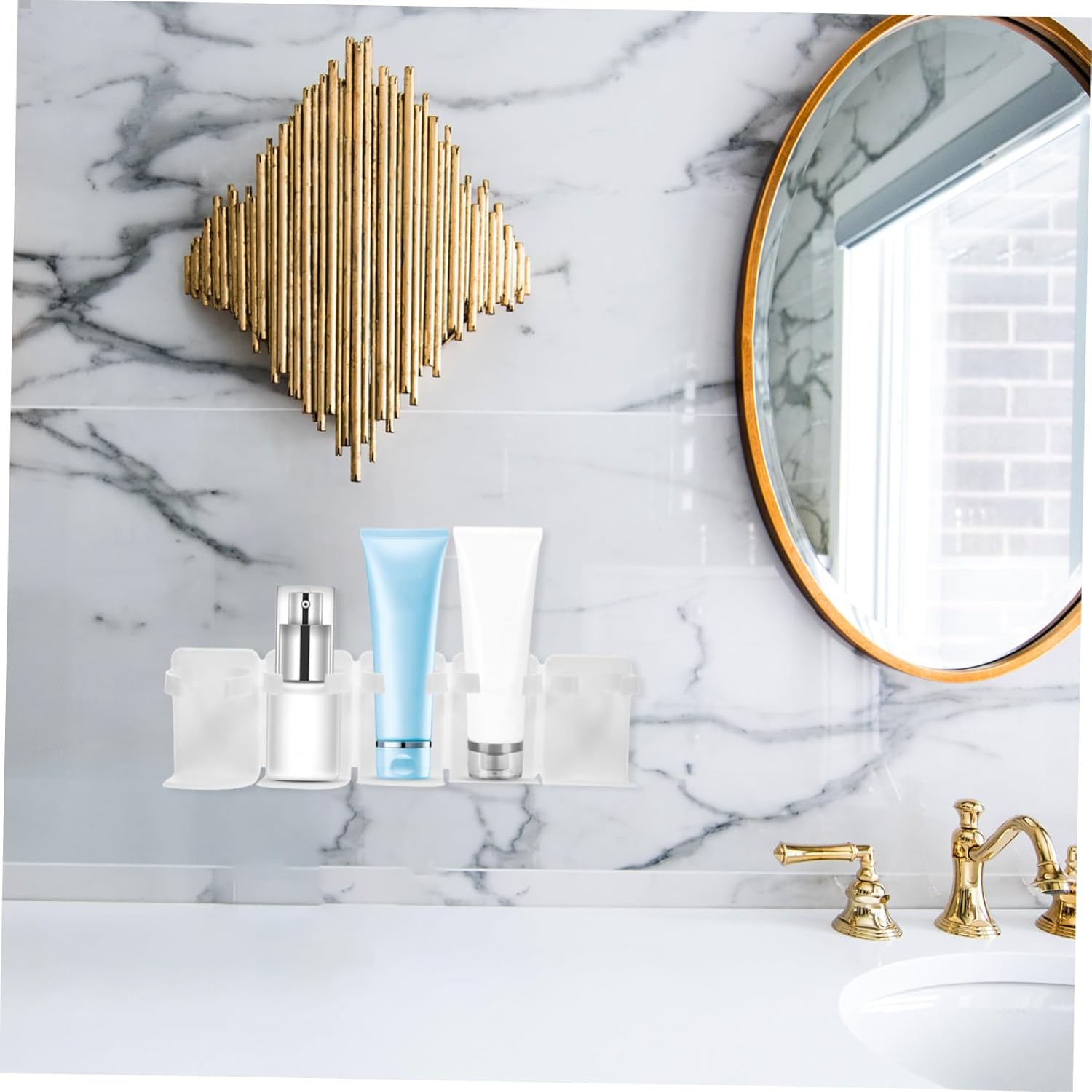 ABOOFAN Wall Mount Shower Organizer No Drilling Storage