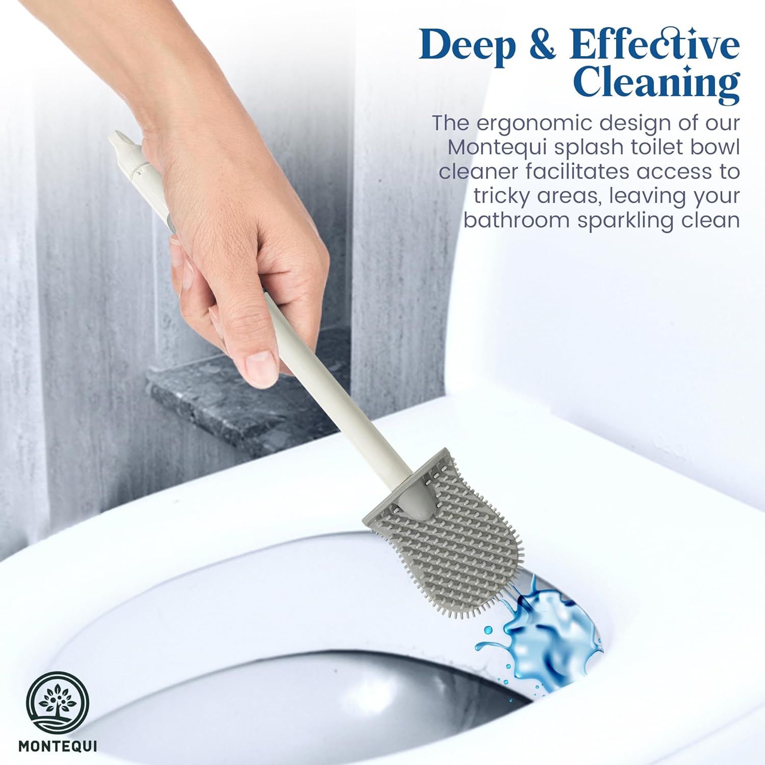 Montequi Toilet Brush with Silicone Dispenser Set