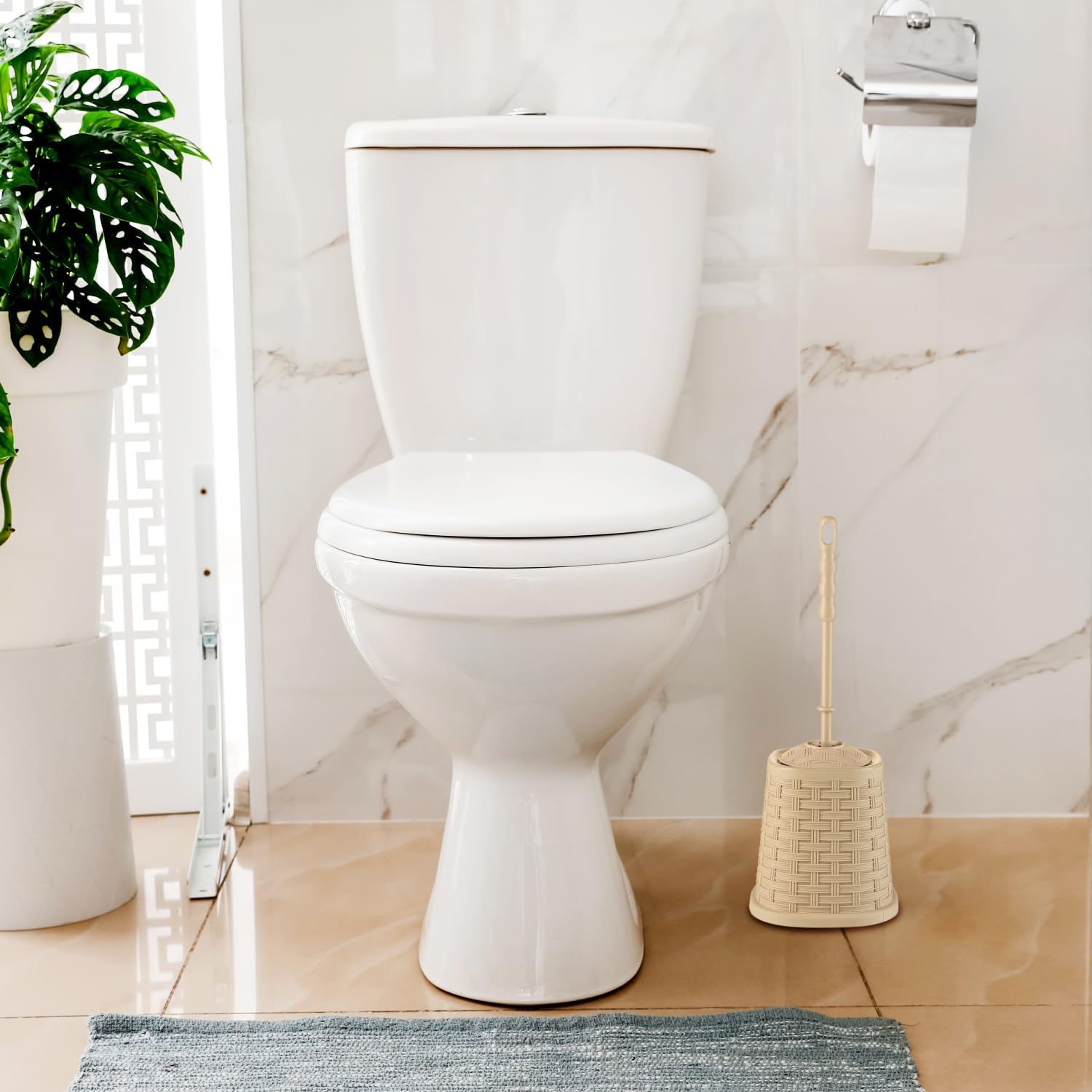 Superio Wicker Style Toilet Bowl Brush and Holder 1