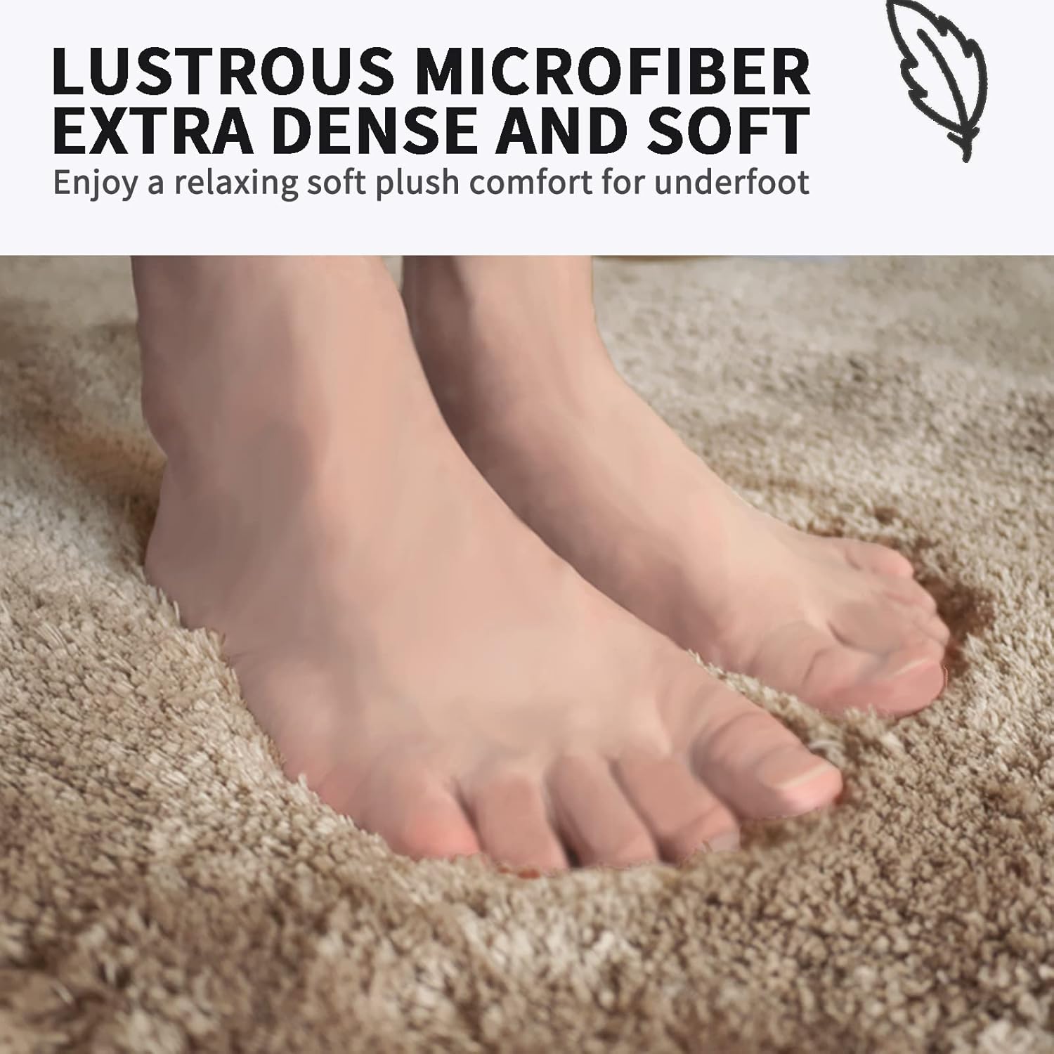 FIFU Bath Rug Mat 17x24 Non-Slip Microfiber 1