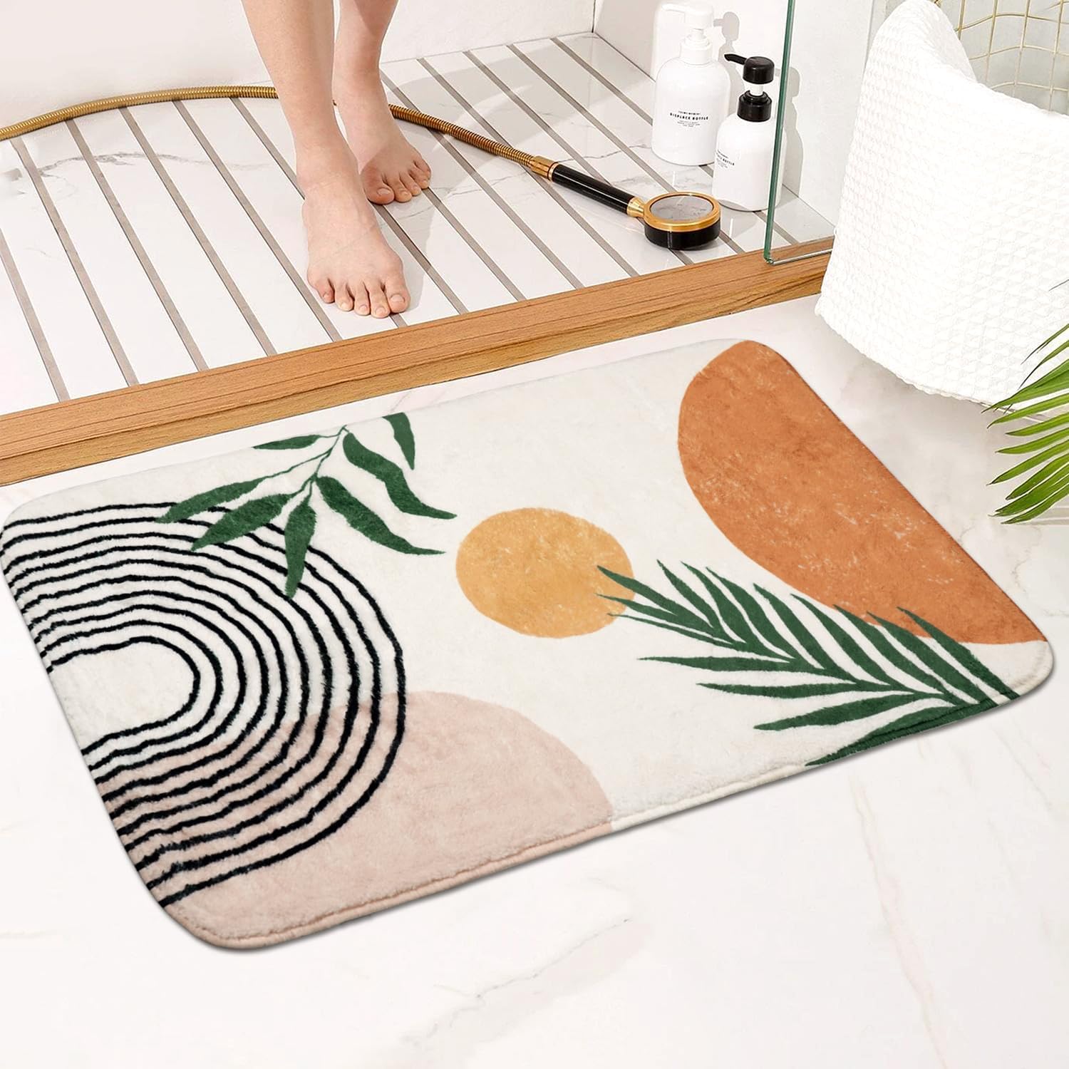 Bsheuancek Non-Slip Boho Bath Mat