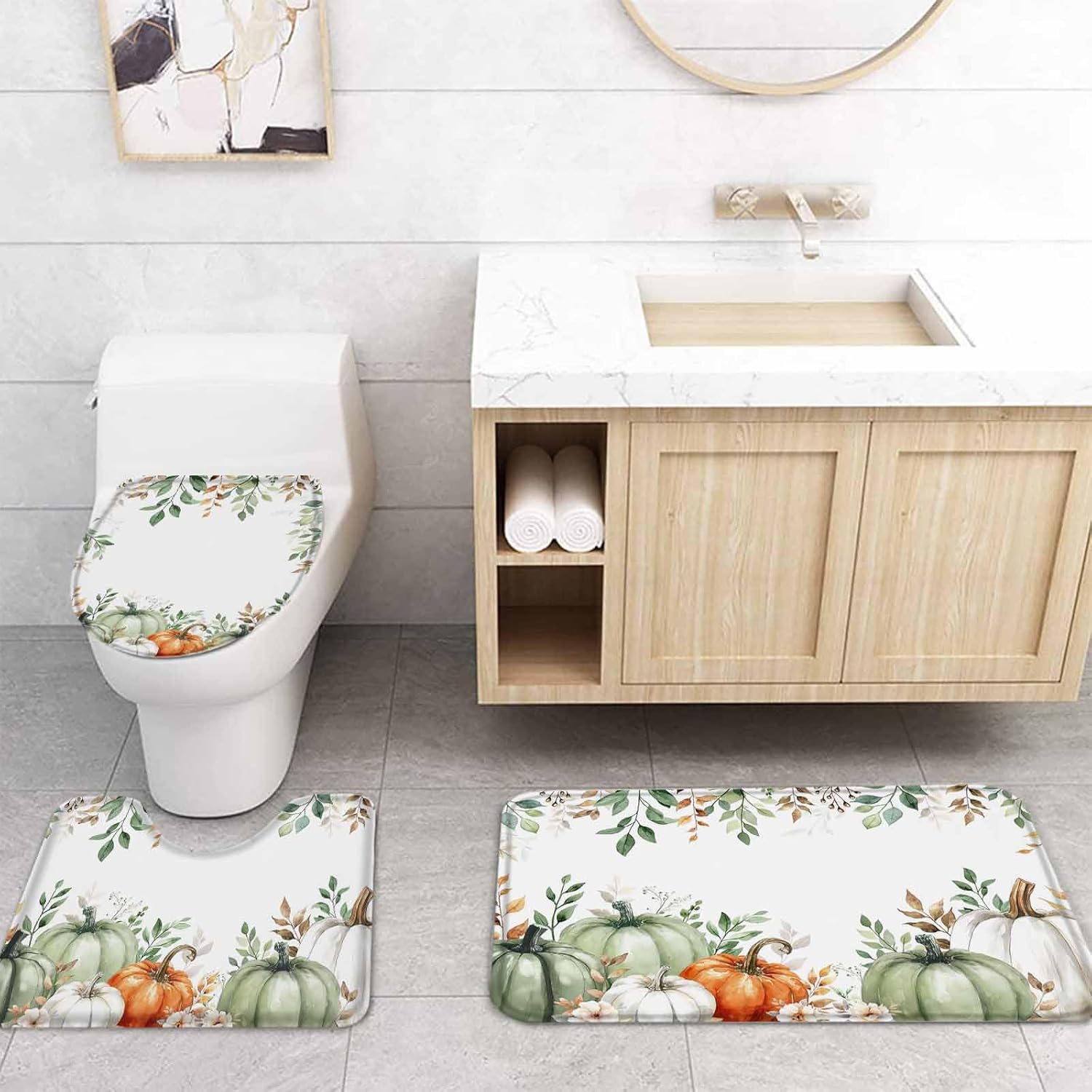 ZOE GARDEN Thanksgiving Pumpkin Bathroom Set