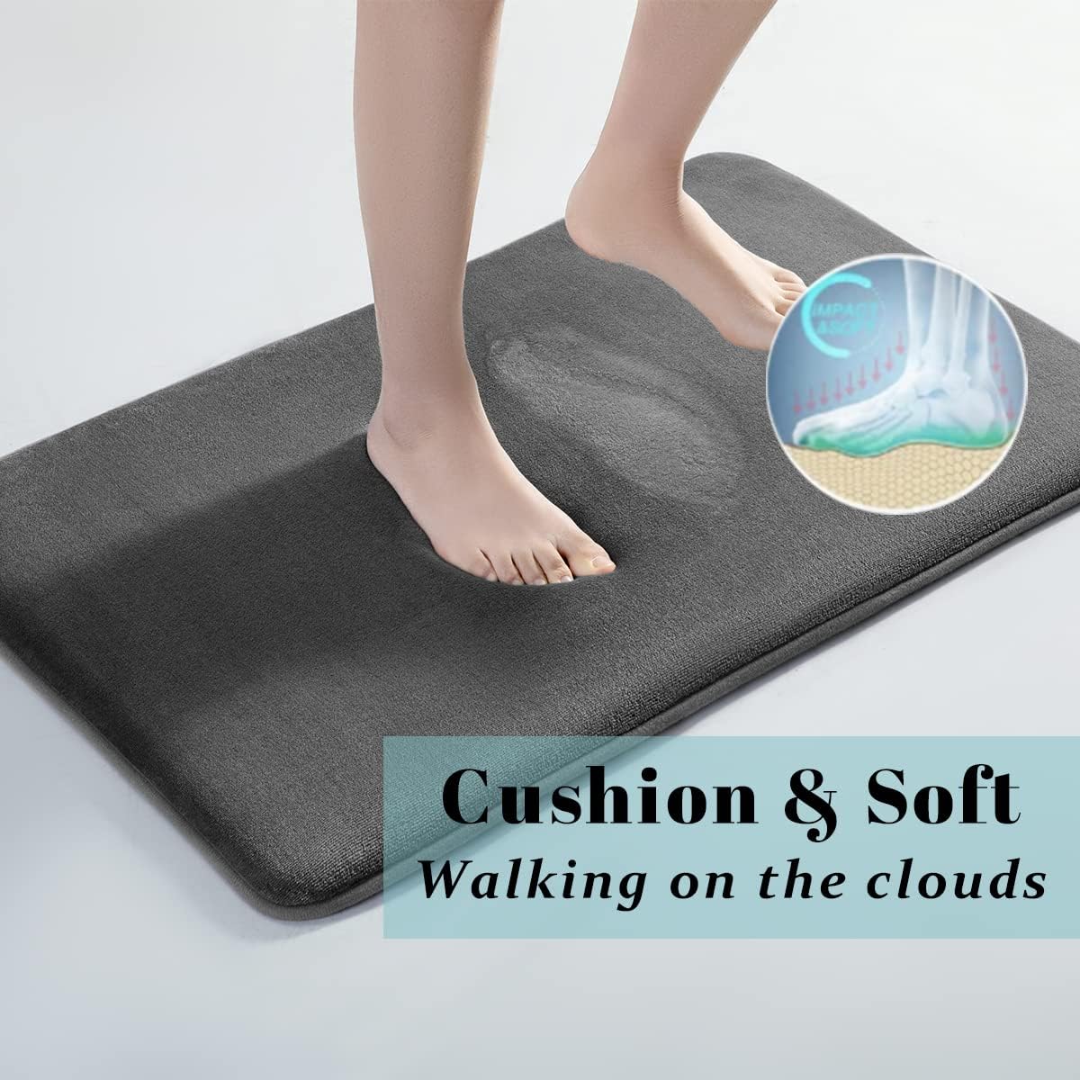 SONORO KATE 17x24inch Dark Grey Bath Rug