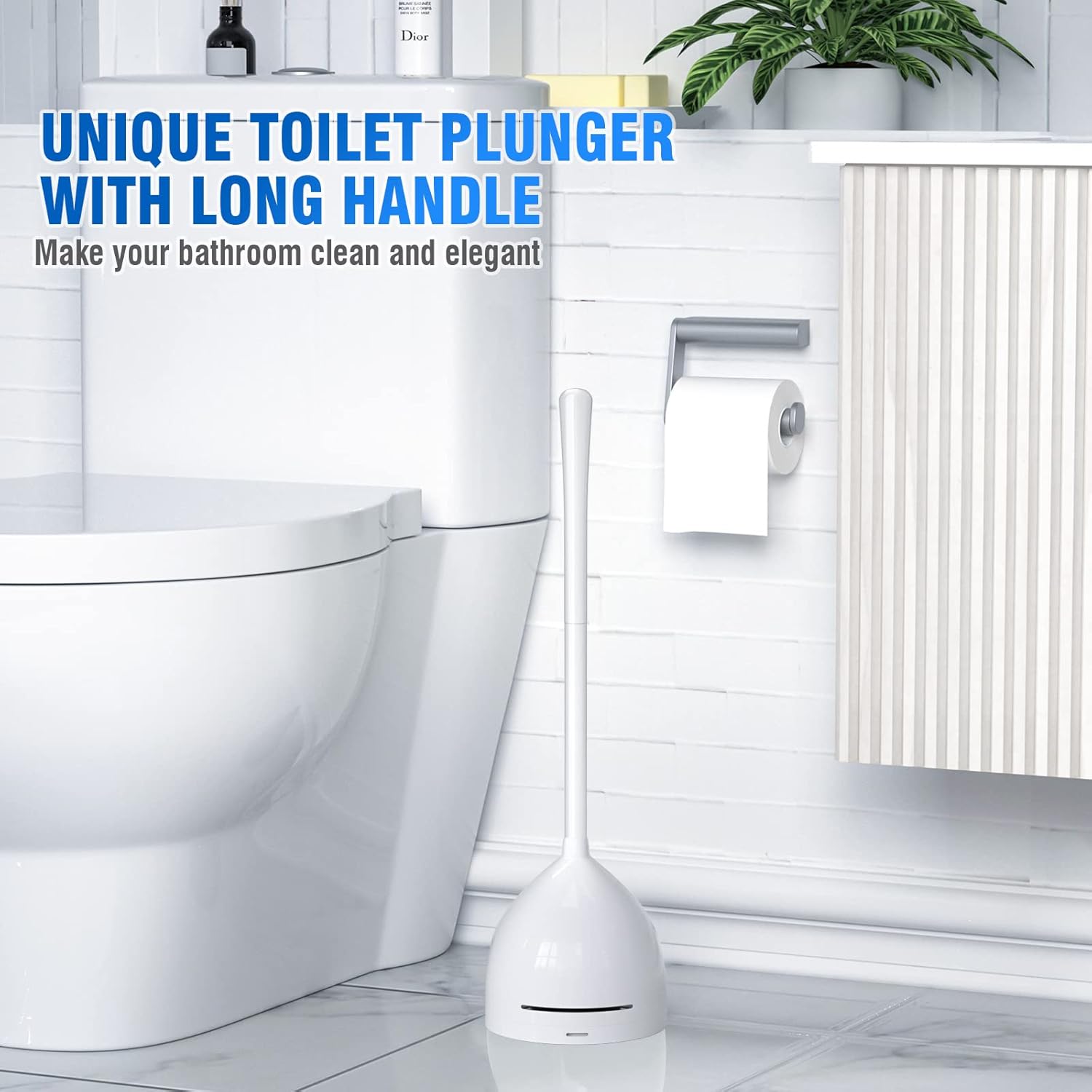 UPTRONIC 3 Pack Toilet Brush and Plunger Set