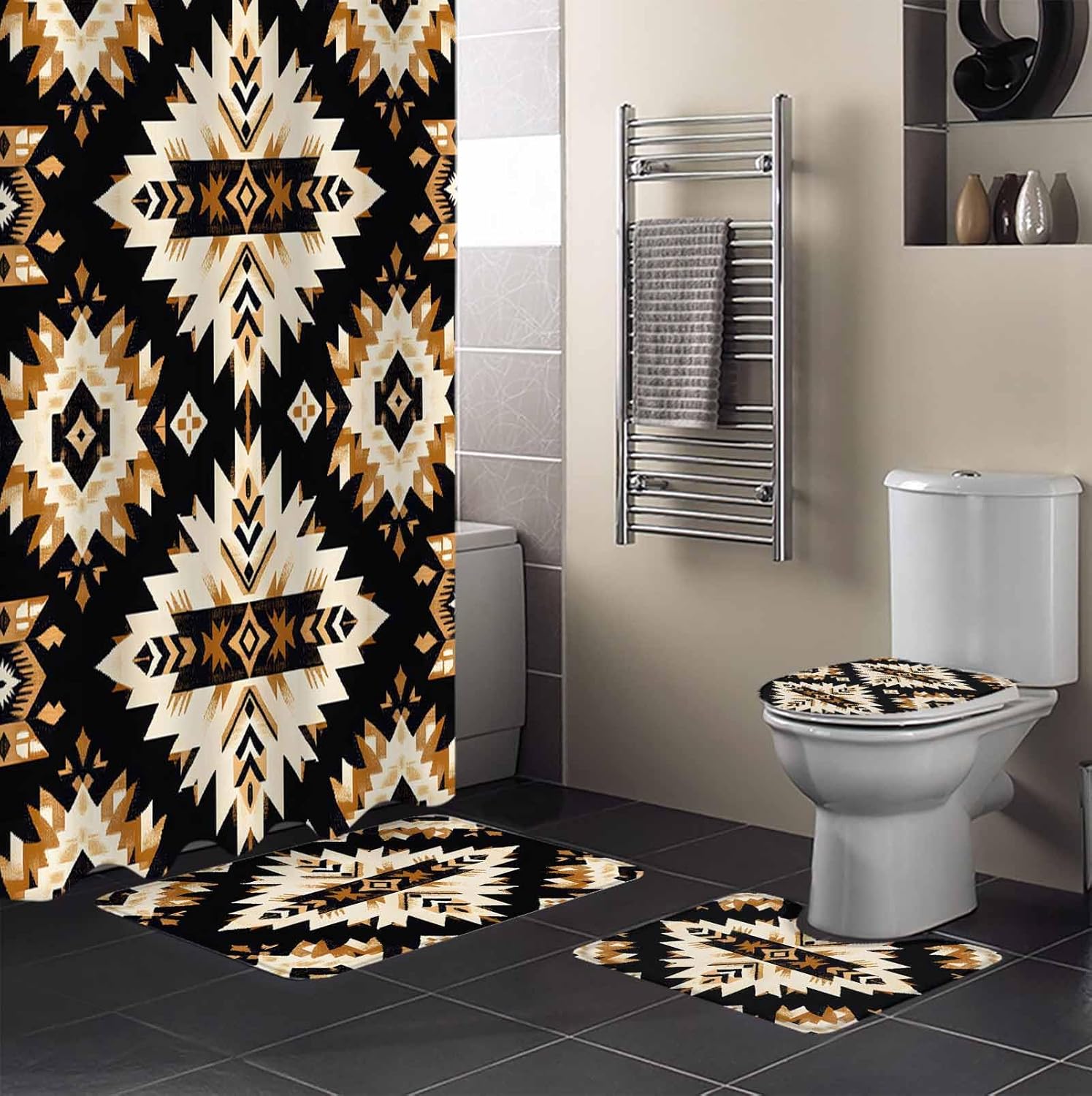 ZOE GARDEN Southwestern Aztec Bathroom Set 1