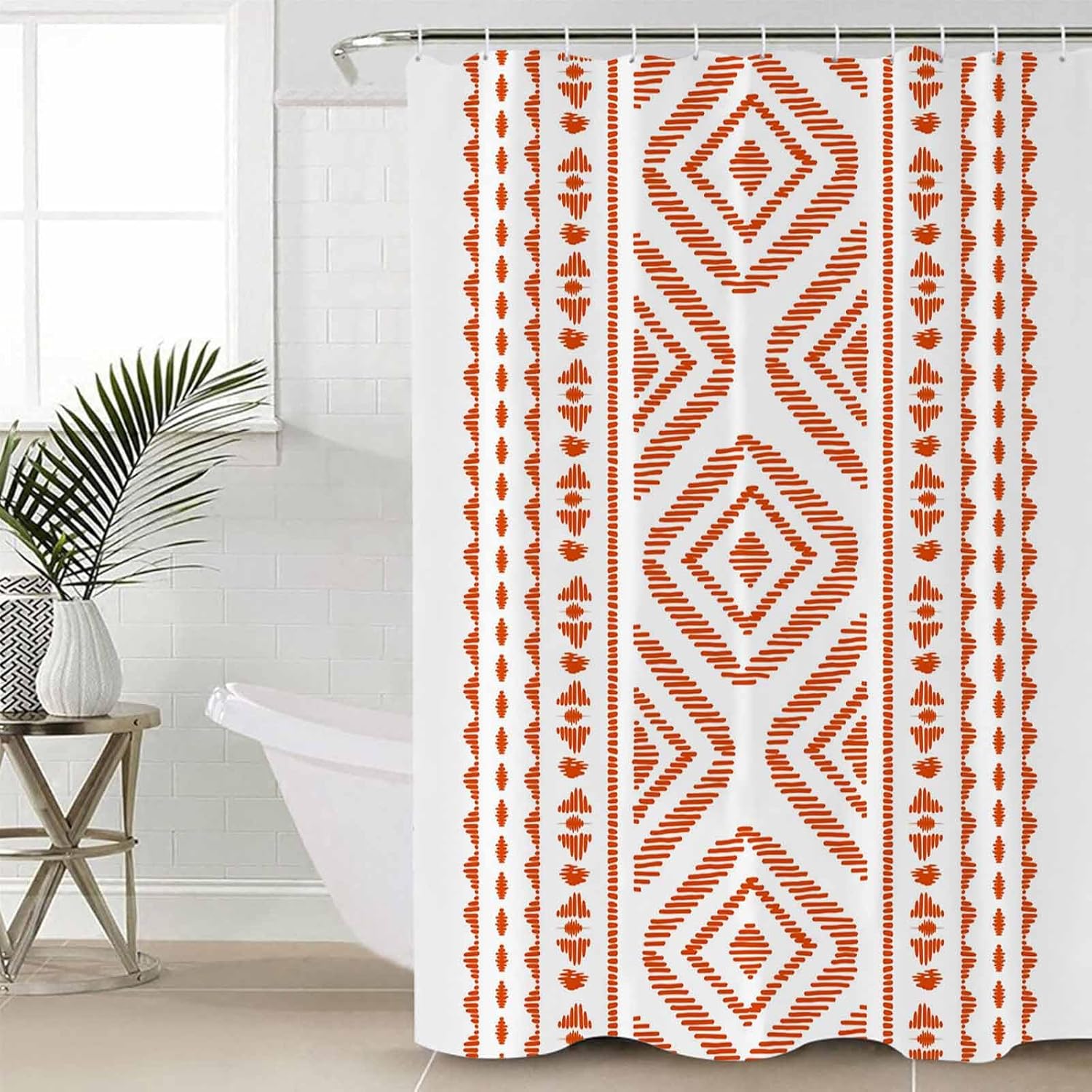 ZOE GARDEN Geometric Orange Bathroom Set
