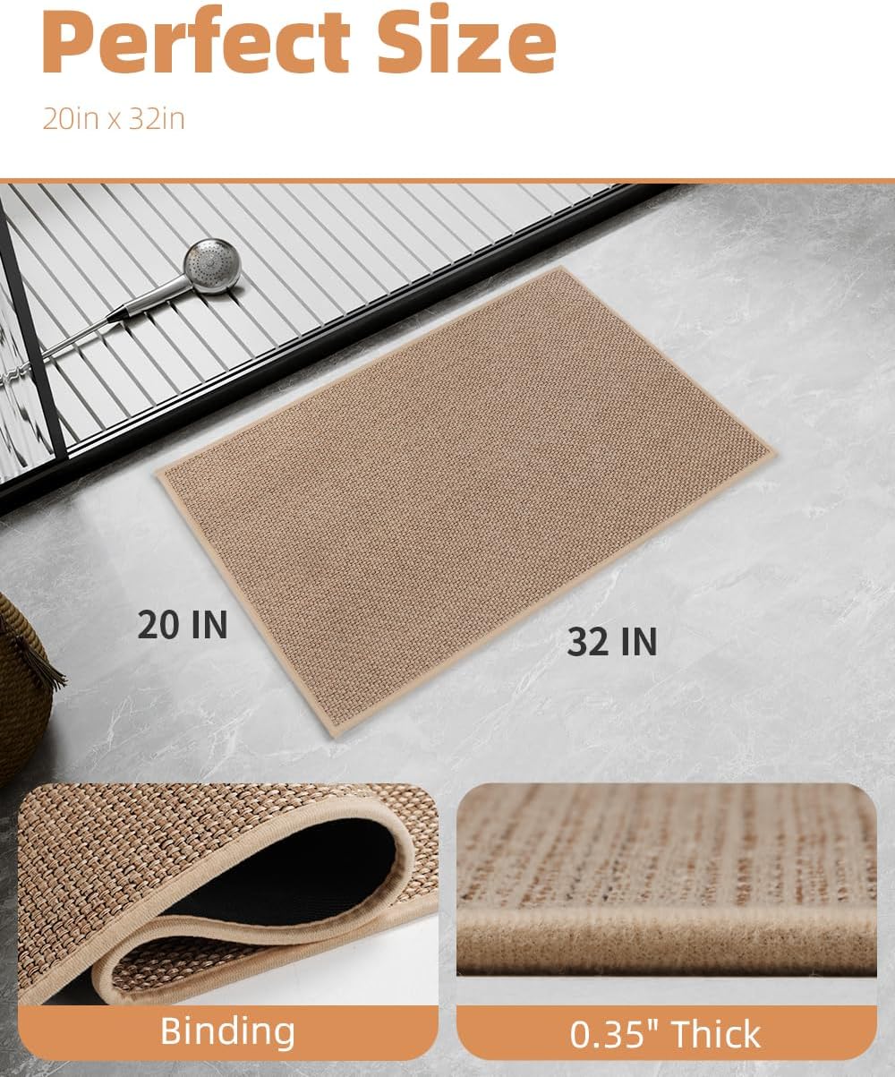 PADOOR Non-Slip Bath Mat with Braided Design