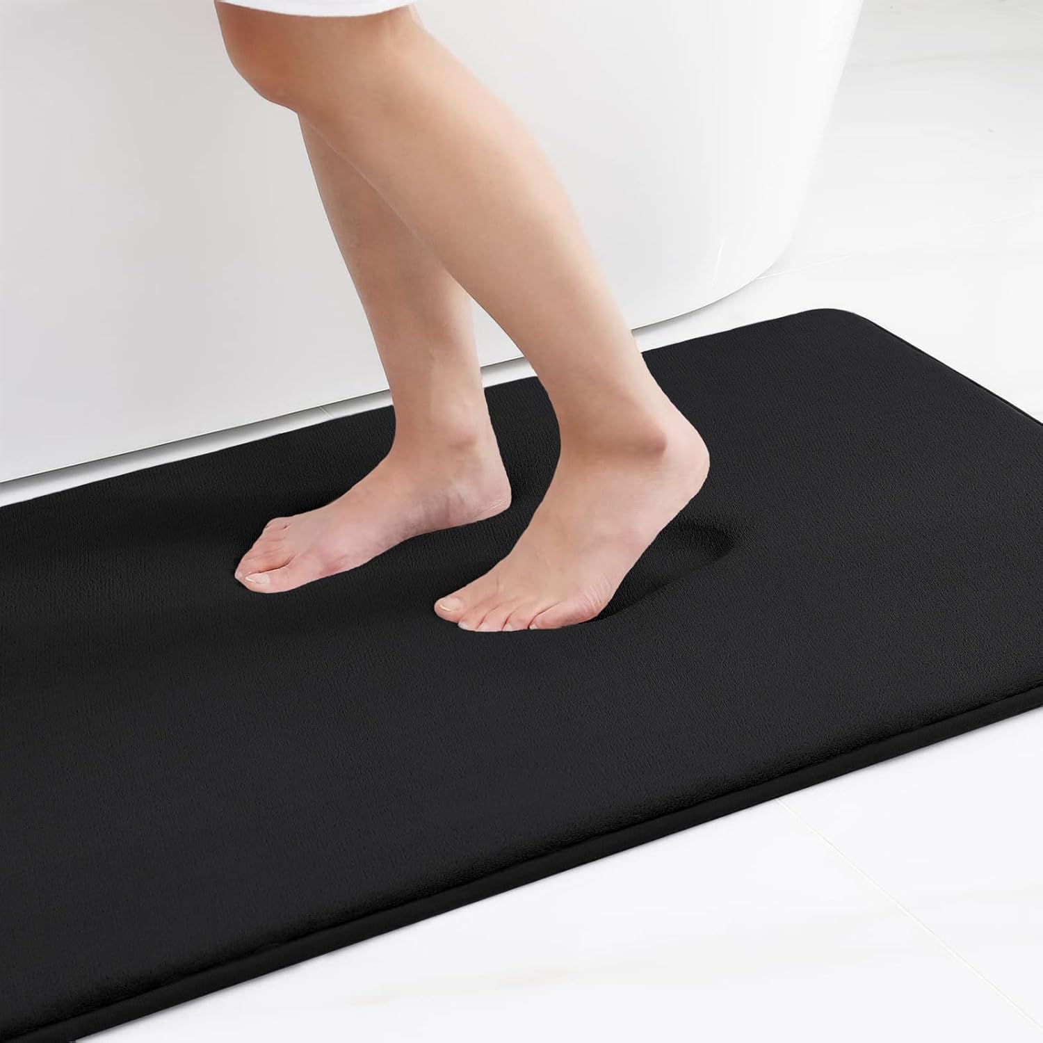 Smiry Memory Foam Bath Mat 36x24 Black
