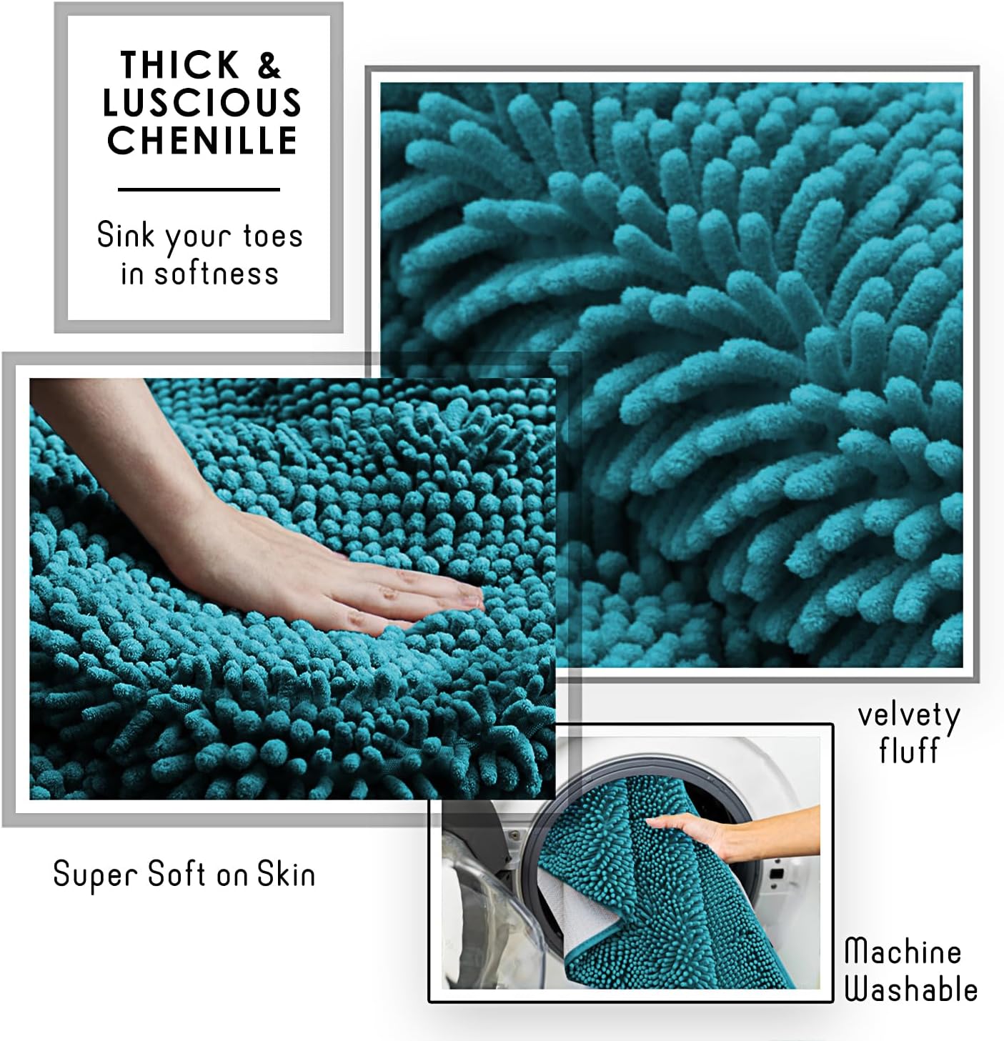 Hearth Harbor Teal Bath Rug Set 2 Piece 1