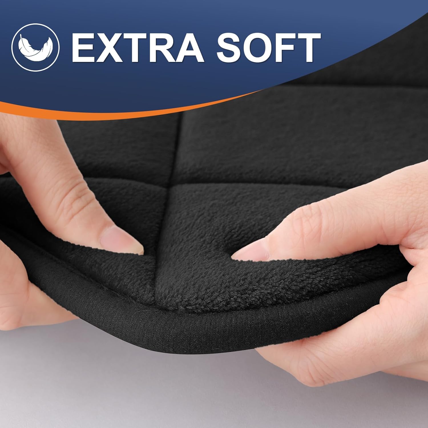 OLANLY Memory Foam Bath Mat 30x20 Black 1
