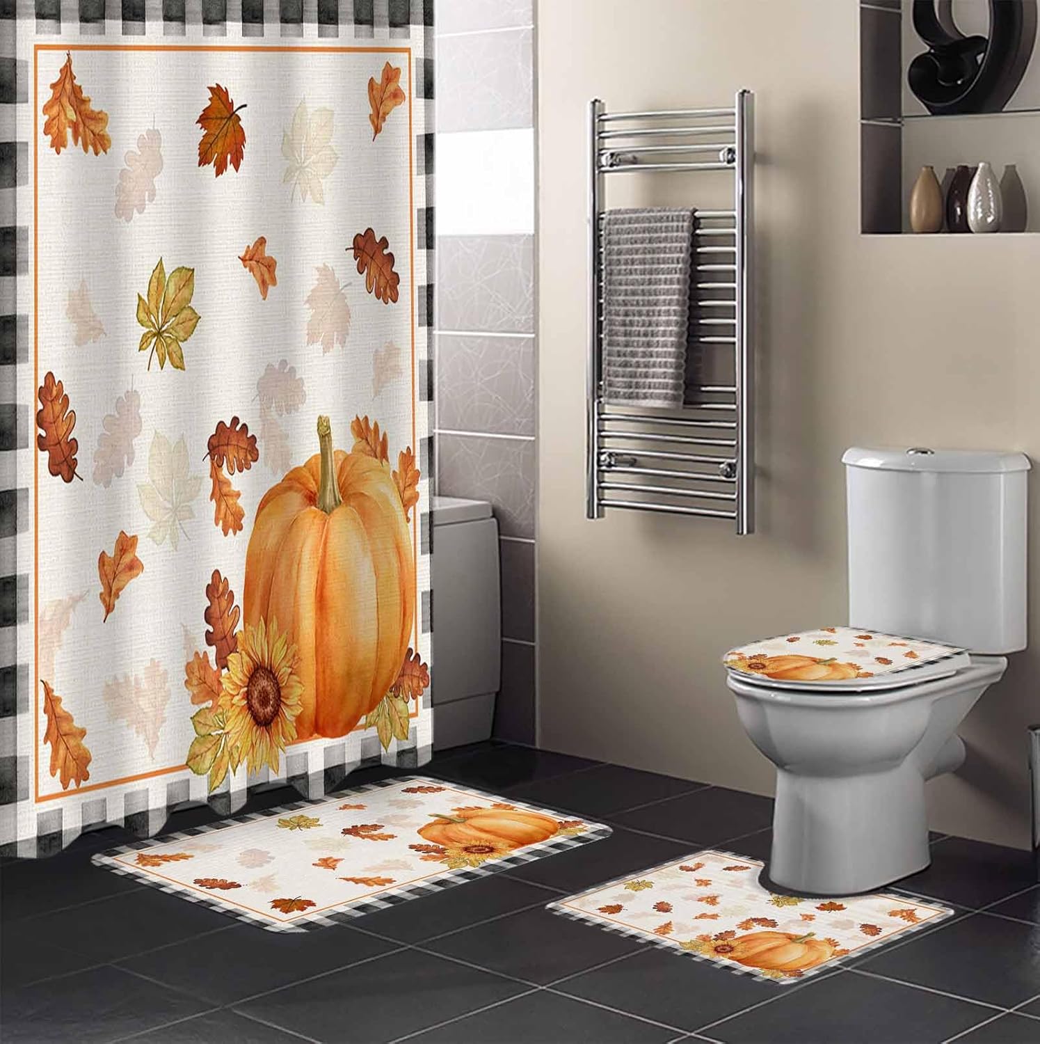 ZOE GARDEN Thanksgiving Bath Set - 72x72 Inches
