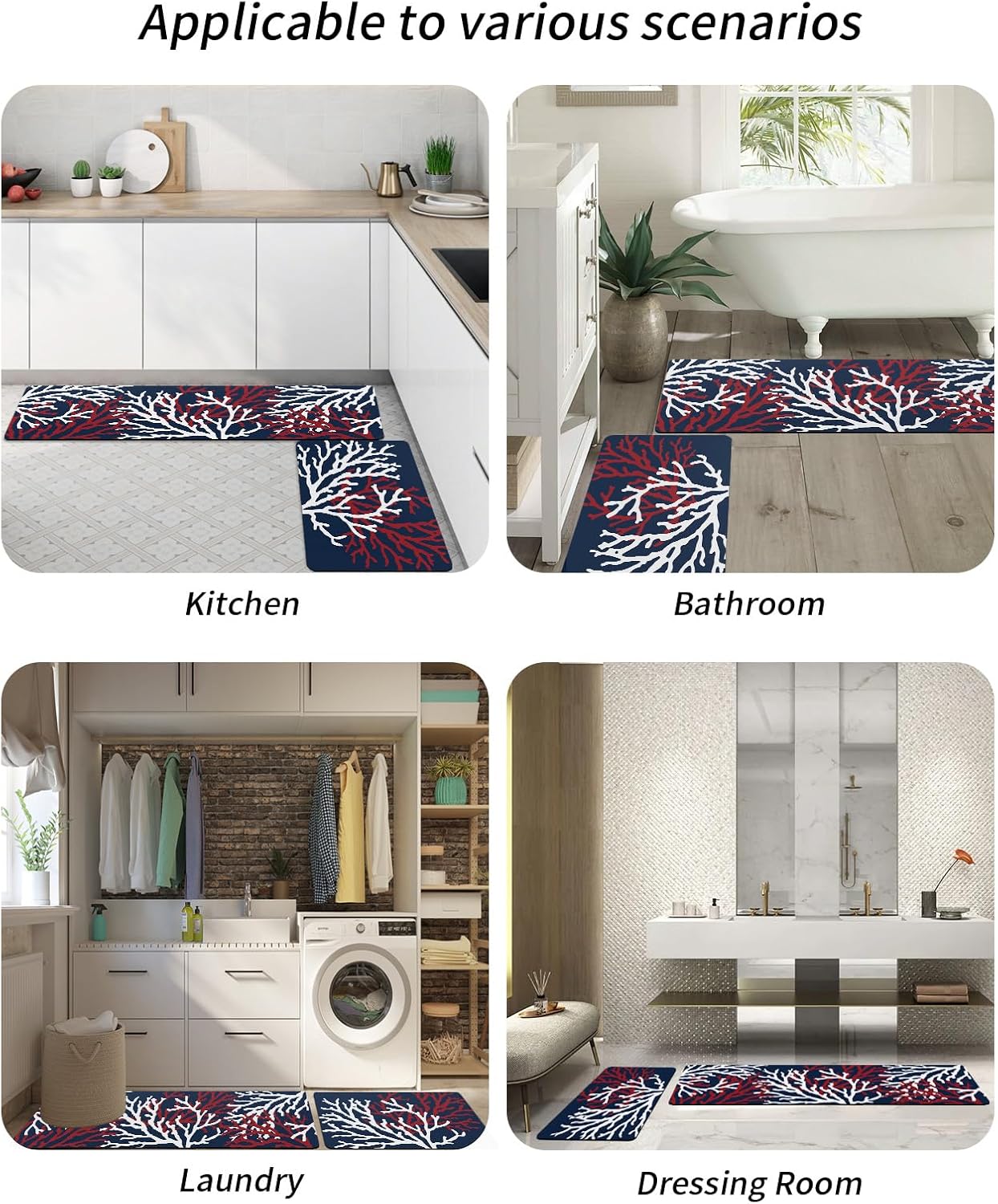 2PCS Non-Slip Diatomite Bath Mat Set for Shower