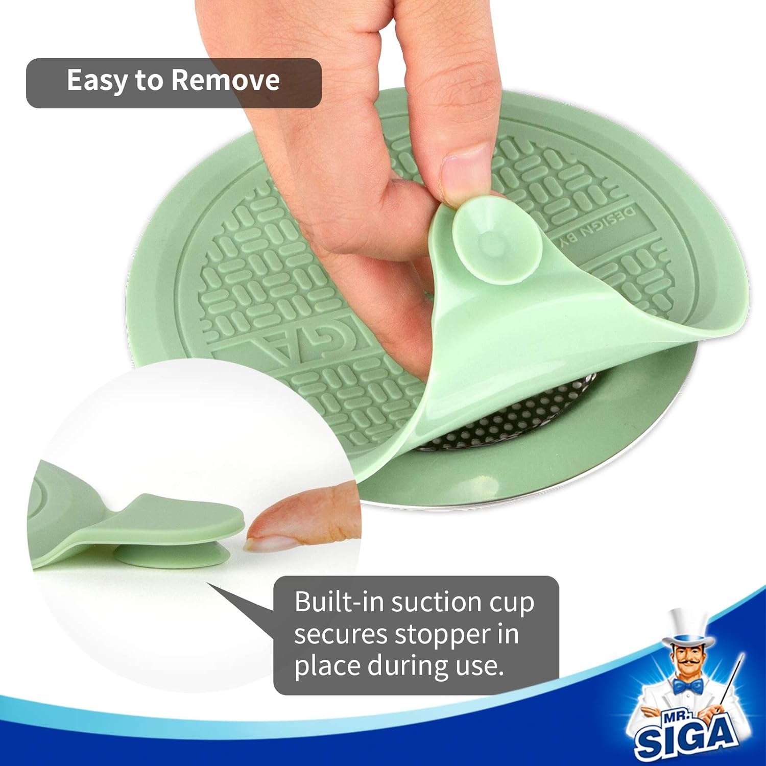 MRSIGA Silicone Drain Stopper 51 3 Pack