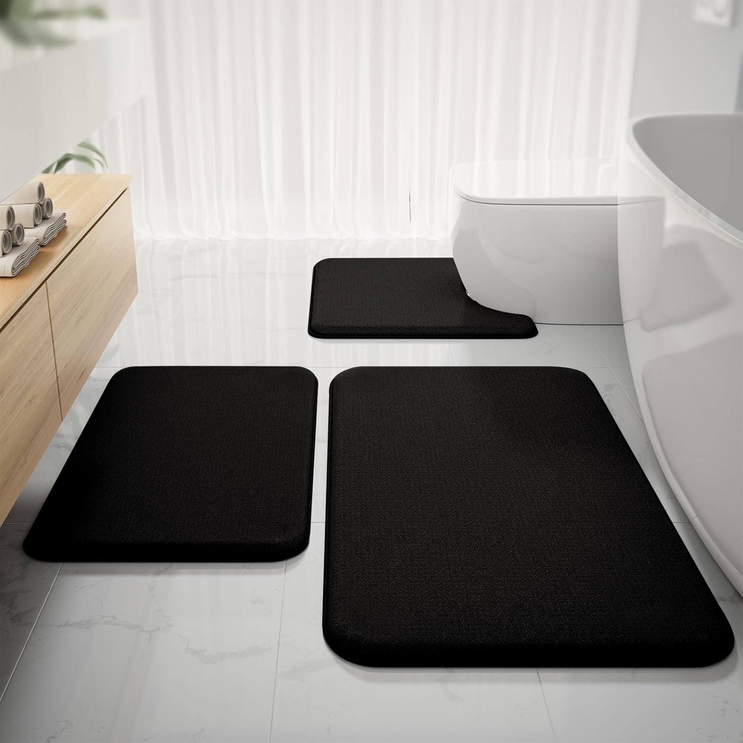 RUN HELIX 3-Piece Memory Foam Bath Mat Set