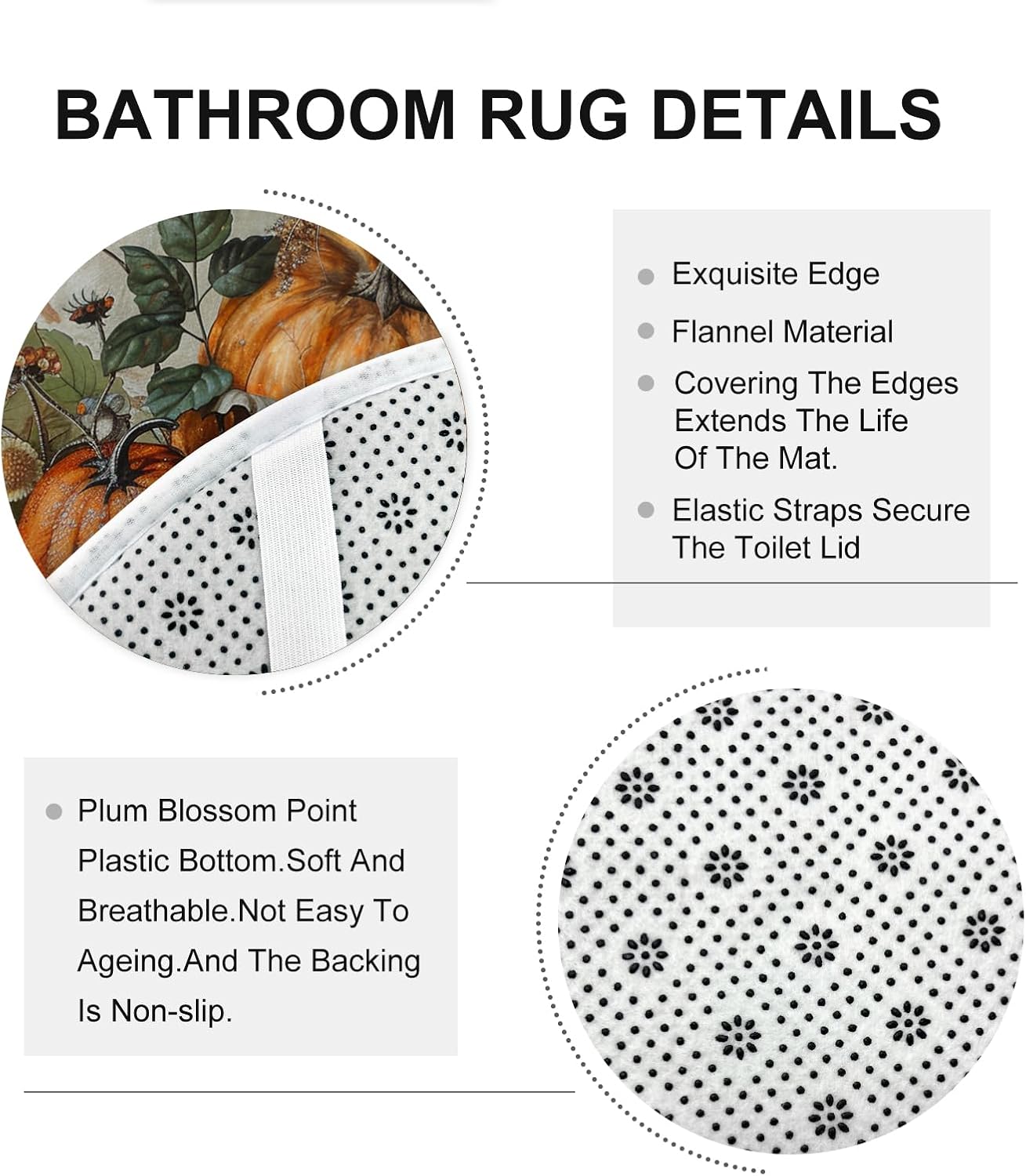 4PCS Fall Art Pumpkin Bathroom Decor Set