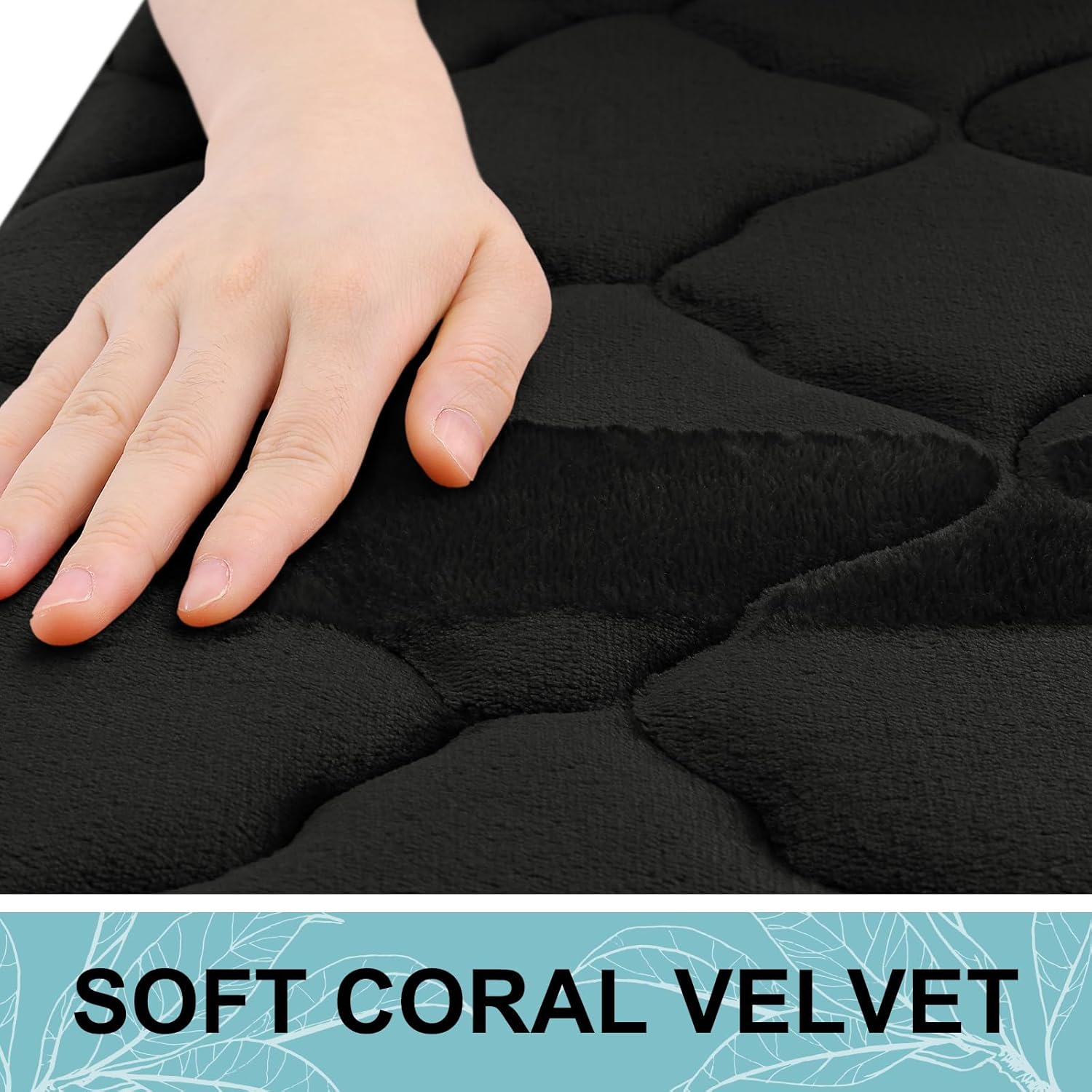 OLANLY Memory Foam Bath Mat 24x16 Black