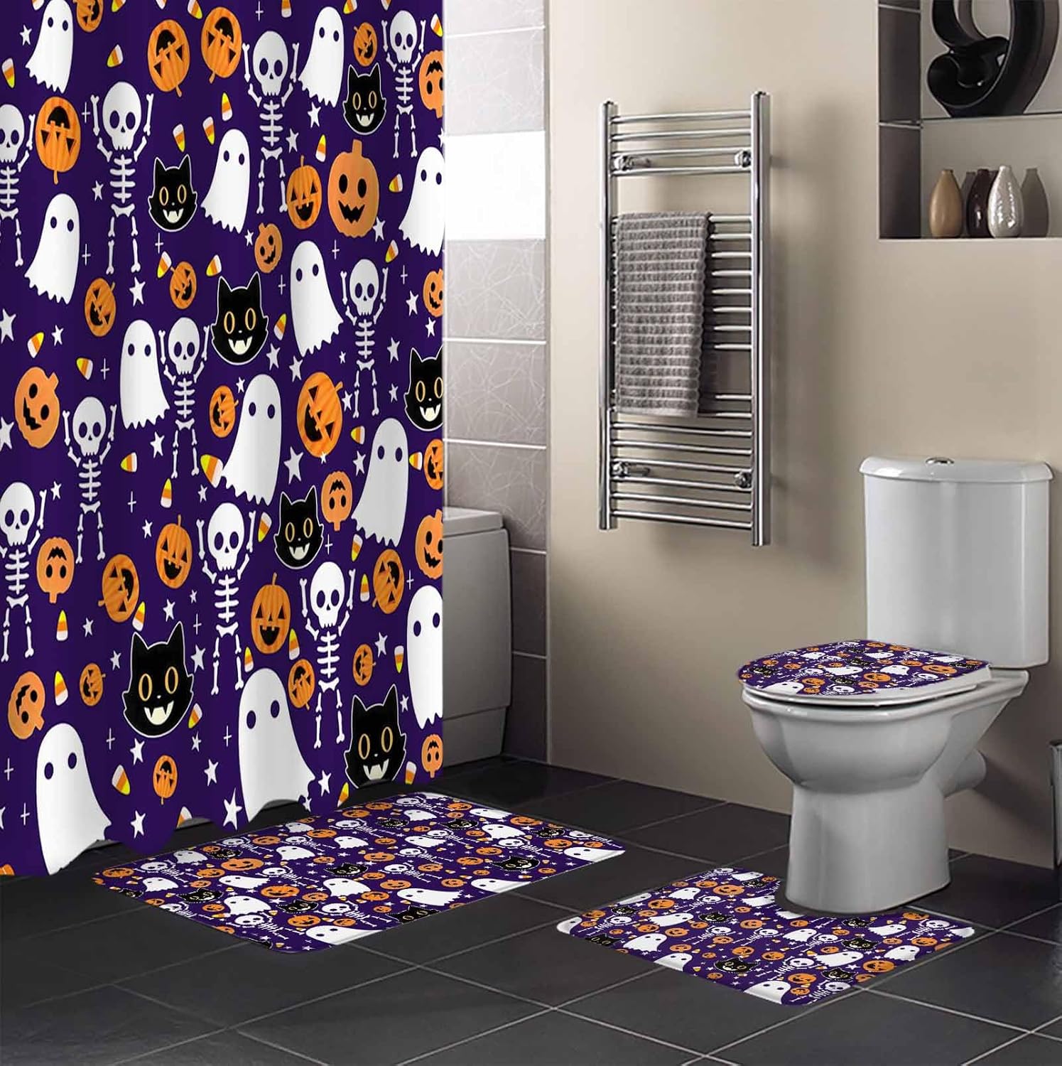 ZOE GARDEN Halloween Purple Bathroom Set
