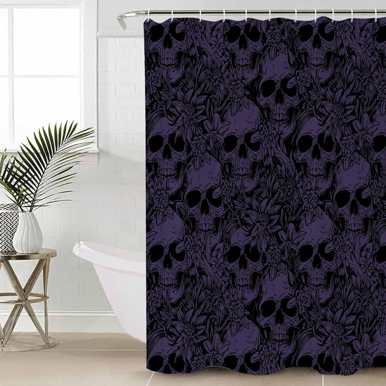 ZOE GARDEN Halloween Bathroom Set with Curtain Rug and Hooks 1