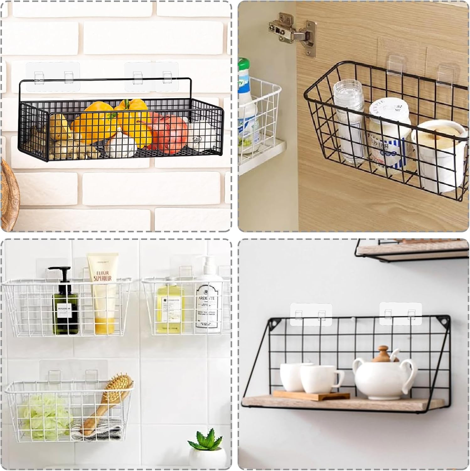 Gjinxi 6-Piece Waterproof Shower Caddy Replacement Hooks