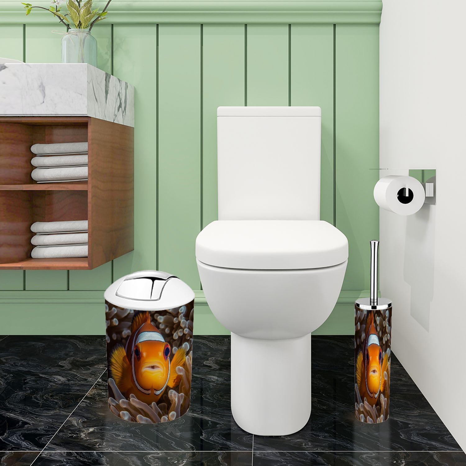 Boho Anemone Bathroom Accessory Set 6 Piece