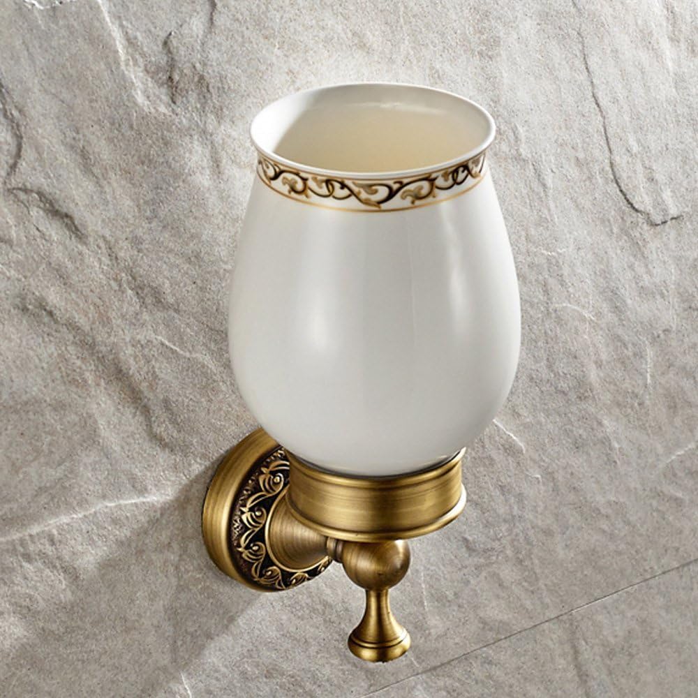 Leyden Antique Brass Toilet Brush Holder with Ceramic Cup 1